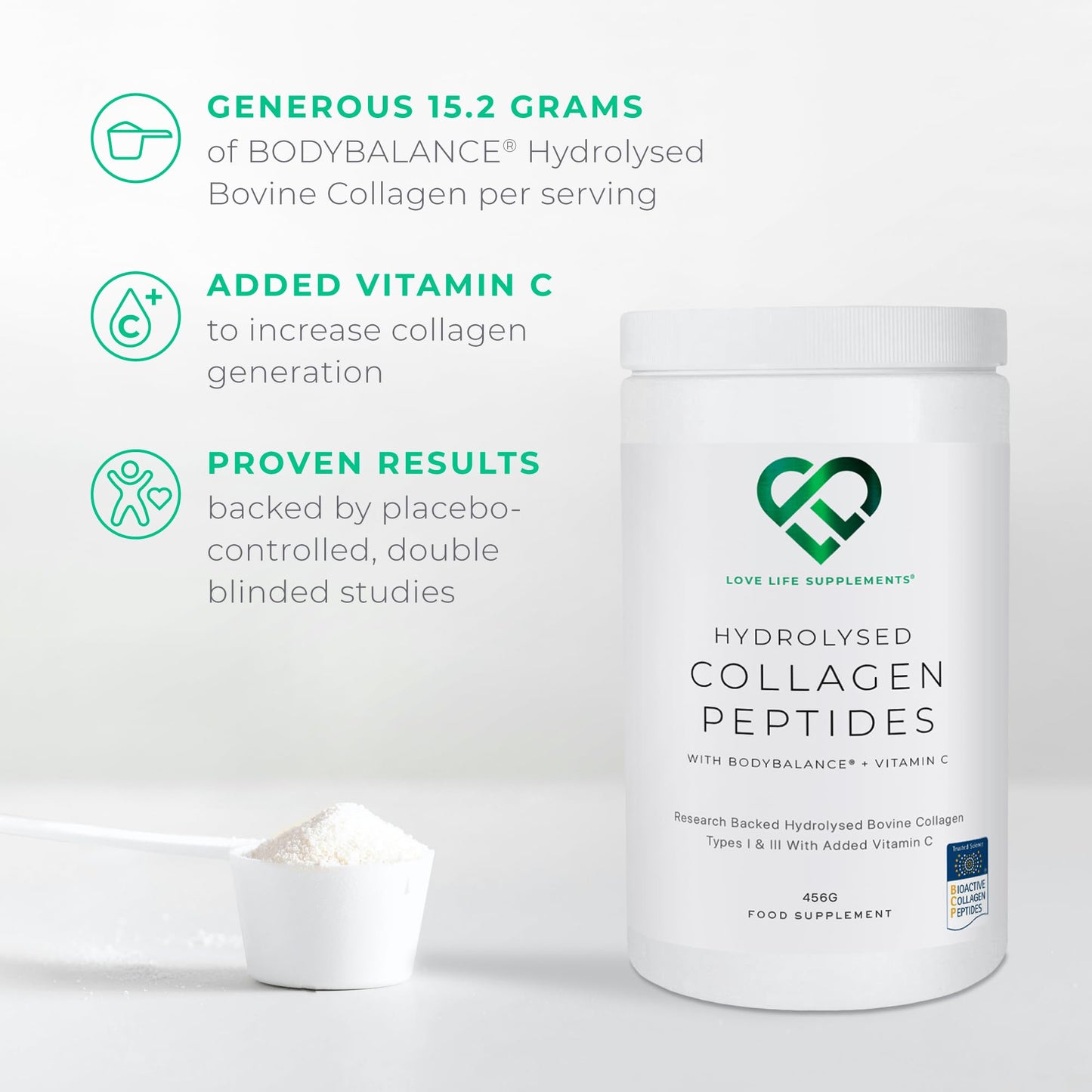 BODYBALANCE® Collagen Powder by LLS - Hydrolysed Bovine Collagen Peptides Types 1 & 3 with Vitamin C - Joint, Ligament LOVE LIFE SUPPLEMENTSUS supplements
