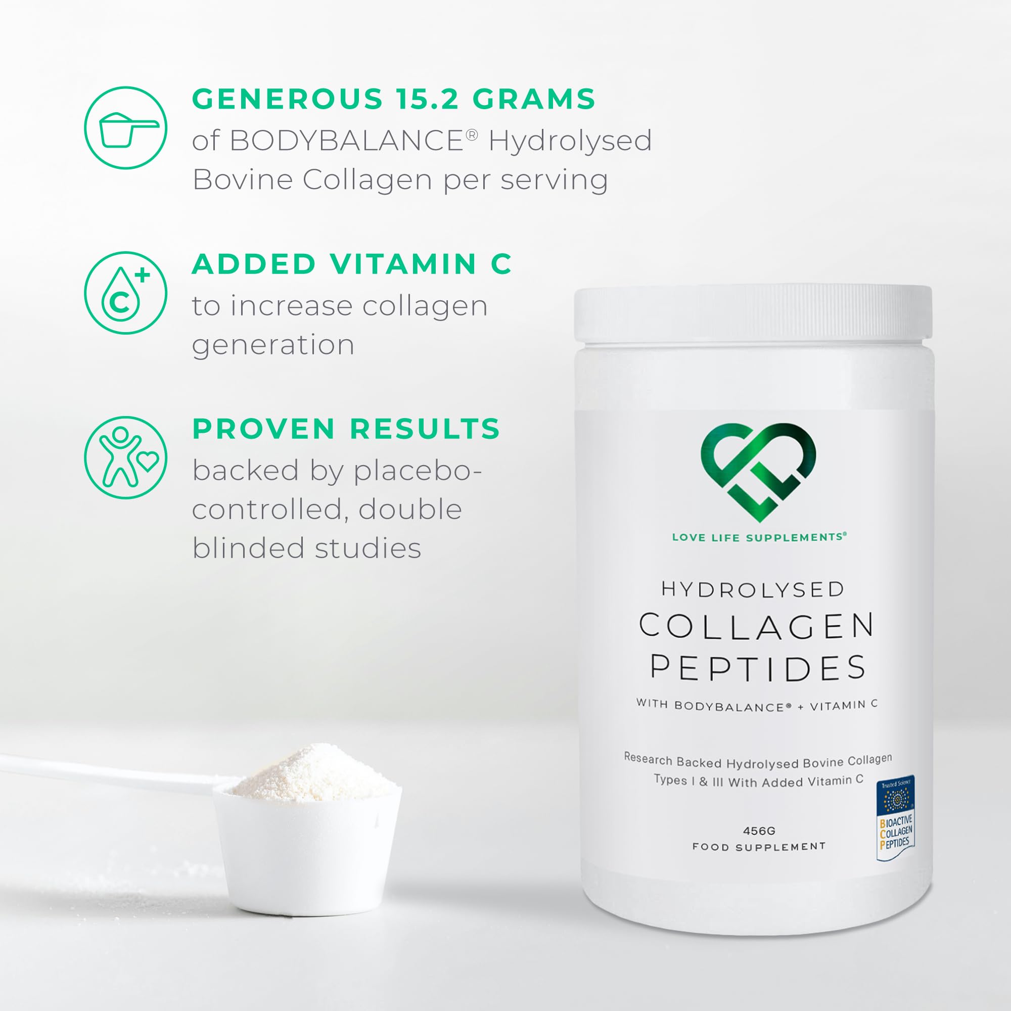 BODYBALANCE® Collagen Powder by LLS - Hydrolysed Bovine Collagen Peptides Types 1 & 3 with Vitamin C - Joint, Ligament LOVE LIFE SUPPLEMENTSAu supplements