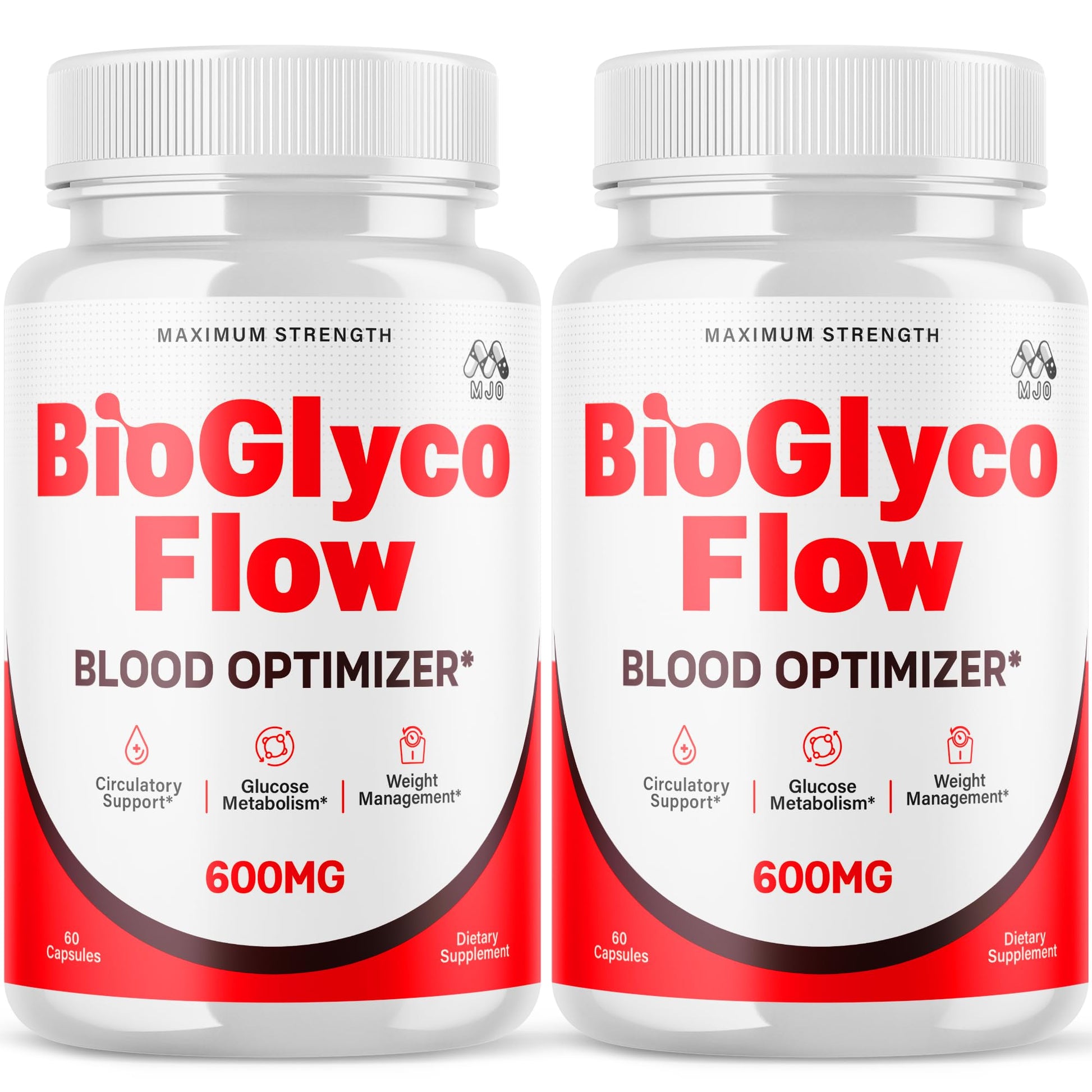 (2 Pack) BioGlyco Flow Blood Optimizer Capsules, Official BioGlyco Flow Pills with All Natural Ingredients, Advanced Health and Wellness Supplement with Maximum Strength Multivitamins (120 Capsules) MJOAu supplements
