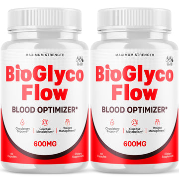(2 Pack) BioGlyco Flow Blood Optimizer Capsules, Official BioGlyco Flow Pills with All Natural Ingredients, Advanced Health and Wellness Supplement with Maximum Strength Multivitamins (120 Capsules) MJOAu supplements
