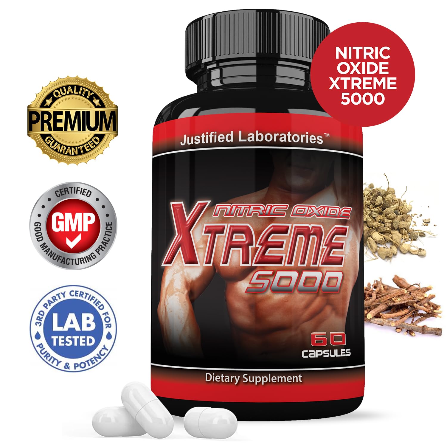 Nitric Oxide Xtreme 5000 Advanced Men's Heath Formula 60 Capsules Justified LaboratoriesAu supplements