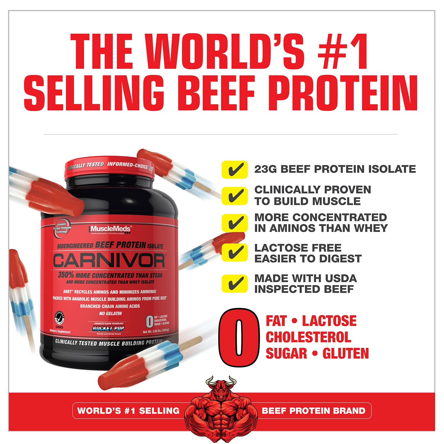 MuscleMeds CARNIVOR Beef Protein Isolate Powder, Muscle Building, Recovery, Lactose MuscleMedsUS supplements