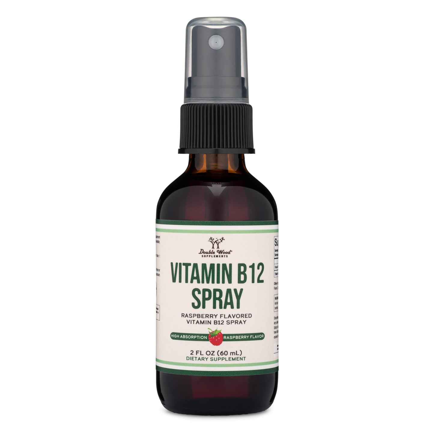 Vitamin B12 Sublingual Spray (2 Spray Dose of Vitamin 12 1000mcg, 3 Spray Serving Size Double Wood SupplementsUS supplements