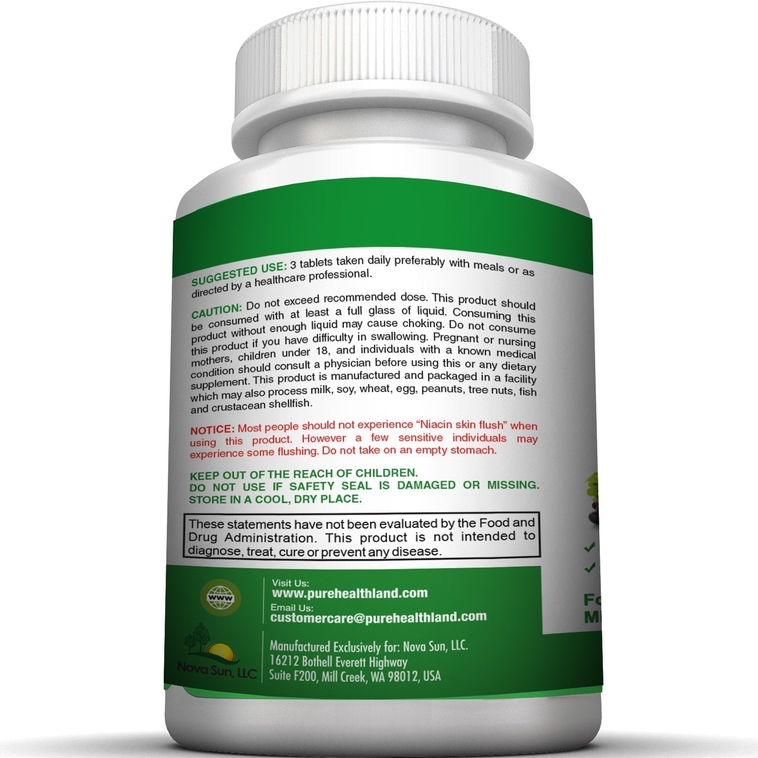 Pure Heathland Non-GMO Super Daily Multivitamin for Adults – 42 Natural Fruits & Vegetables Blend with 21 Essential Vitamins & Minerals – Vegan Coating Tablets, 90 Count, Made in USA Pure HealthlandAu supplements