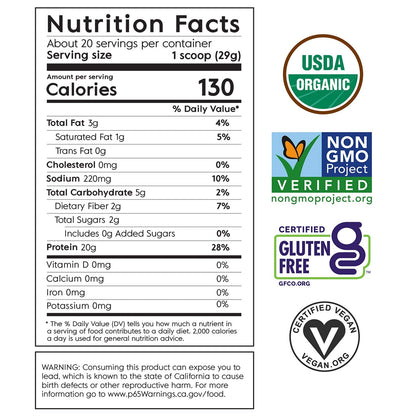 Truvani Organic Vegan Protein Powder, Organic Pea Protein Powder, Vegan, Non GMO TruvaniUS supplements