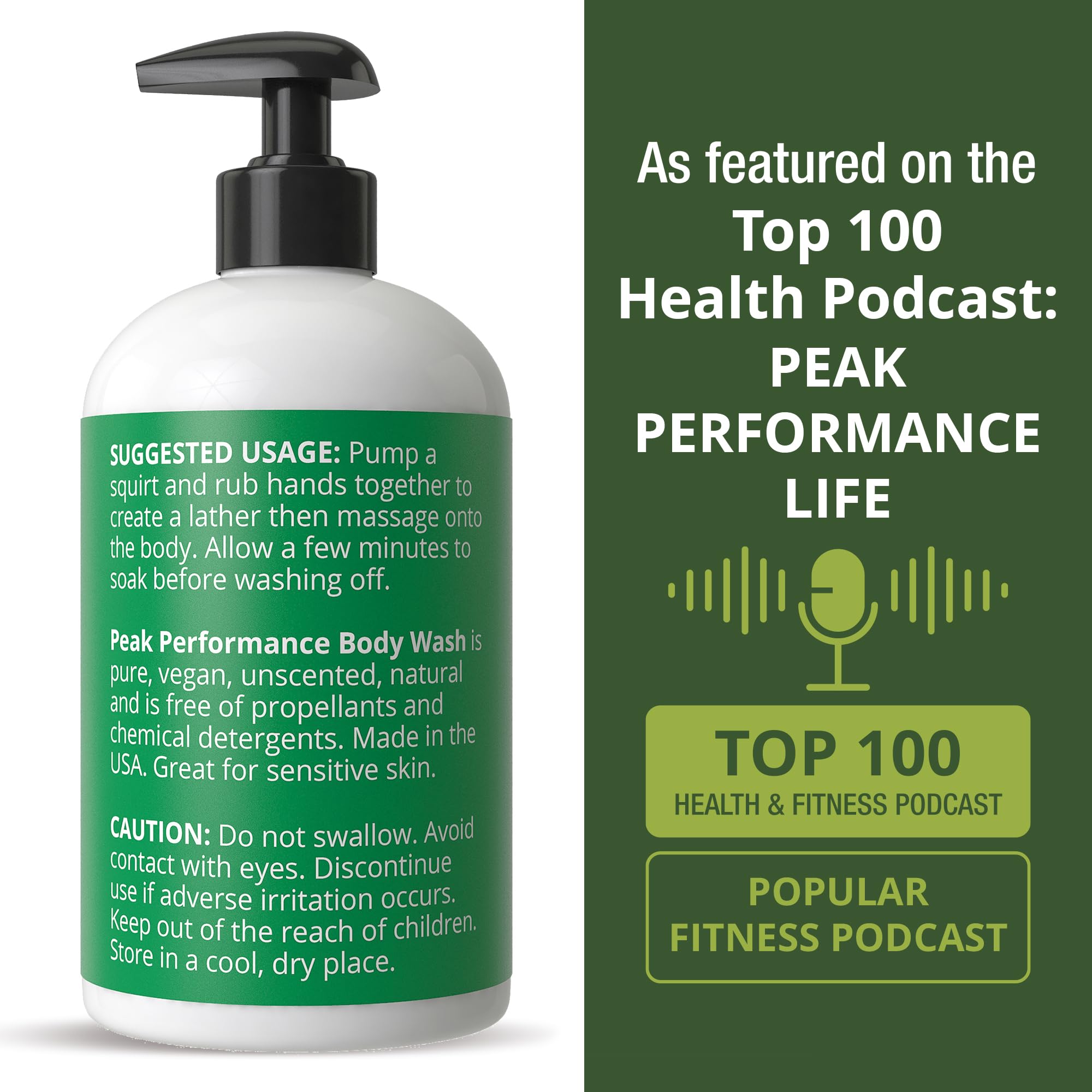 Ultra Pure Unscented Body Wash Made with Organic Ingredients Including Aloe Vera, Olive Oil, Jojoba, Coconut Oil, and Shea Butter. Great for Sensitive Skin. Natural Vegan Body Wash No Toxins Peak PerformanceAu supplements