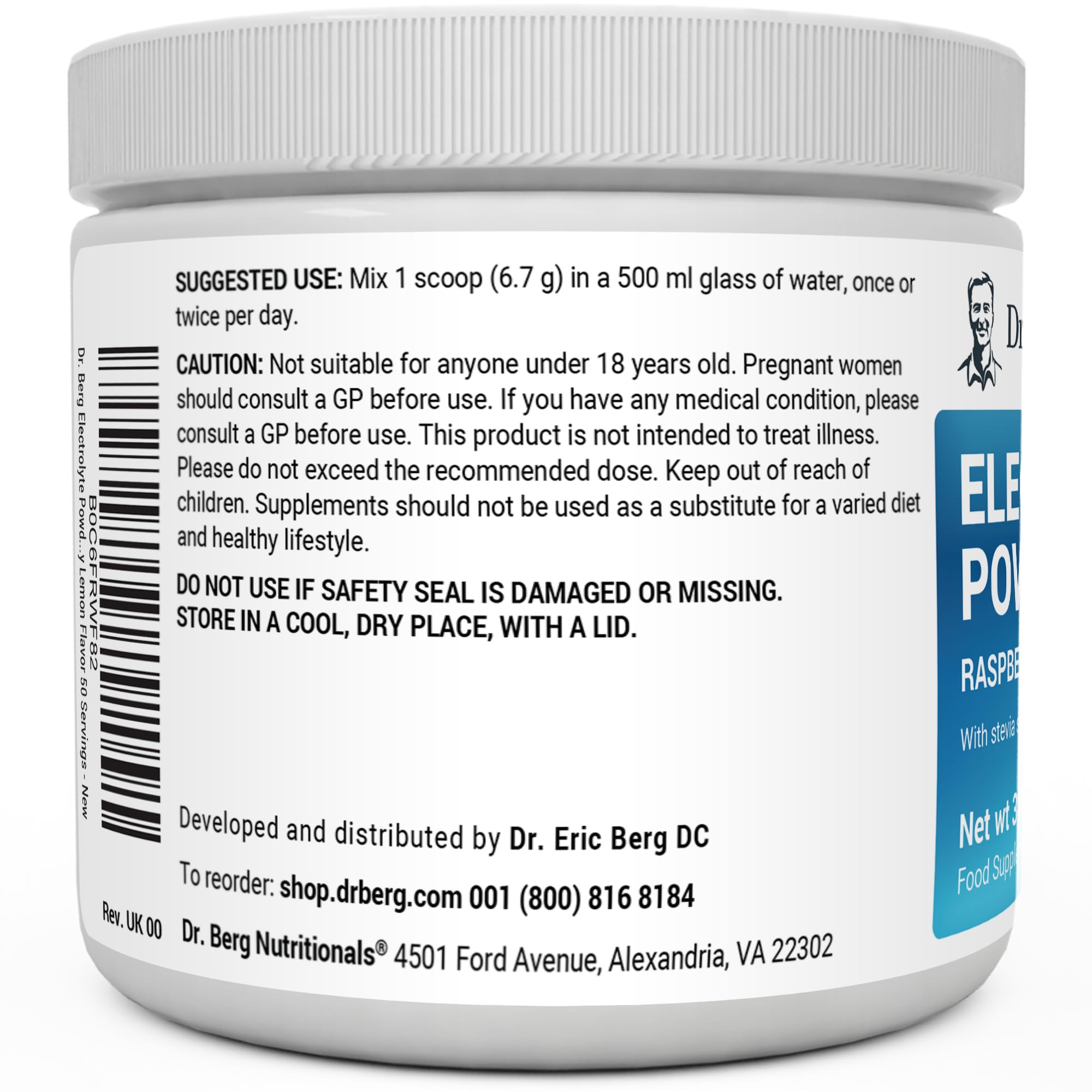 Dr. Berg Electrolyte Powder - Electrolyte Drink Supplements with 1000mg Potassium Dr. Berg NutritionalsUS supplements