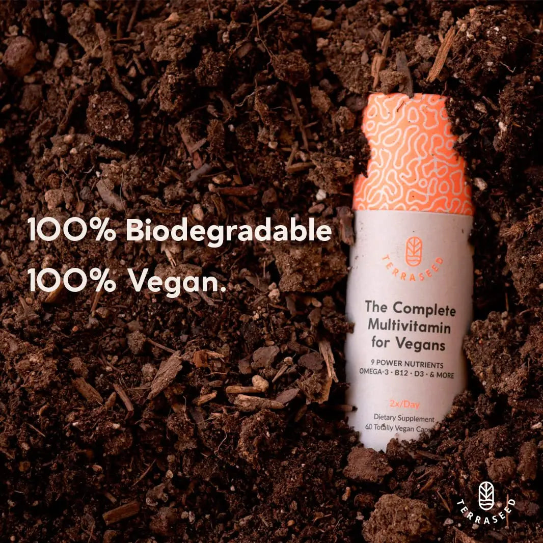 Complete Vegan Multivitamin with Iron, Omega 3, Vitamin D3, Folate, Zinc, Vitamin B12, & More - 100% Sustainable Vegan Vitamins TerraseedAu supplements