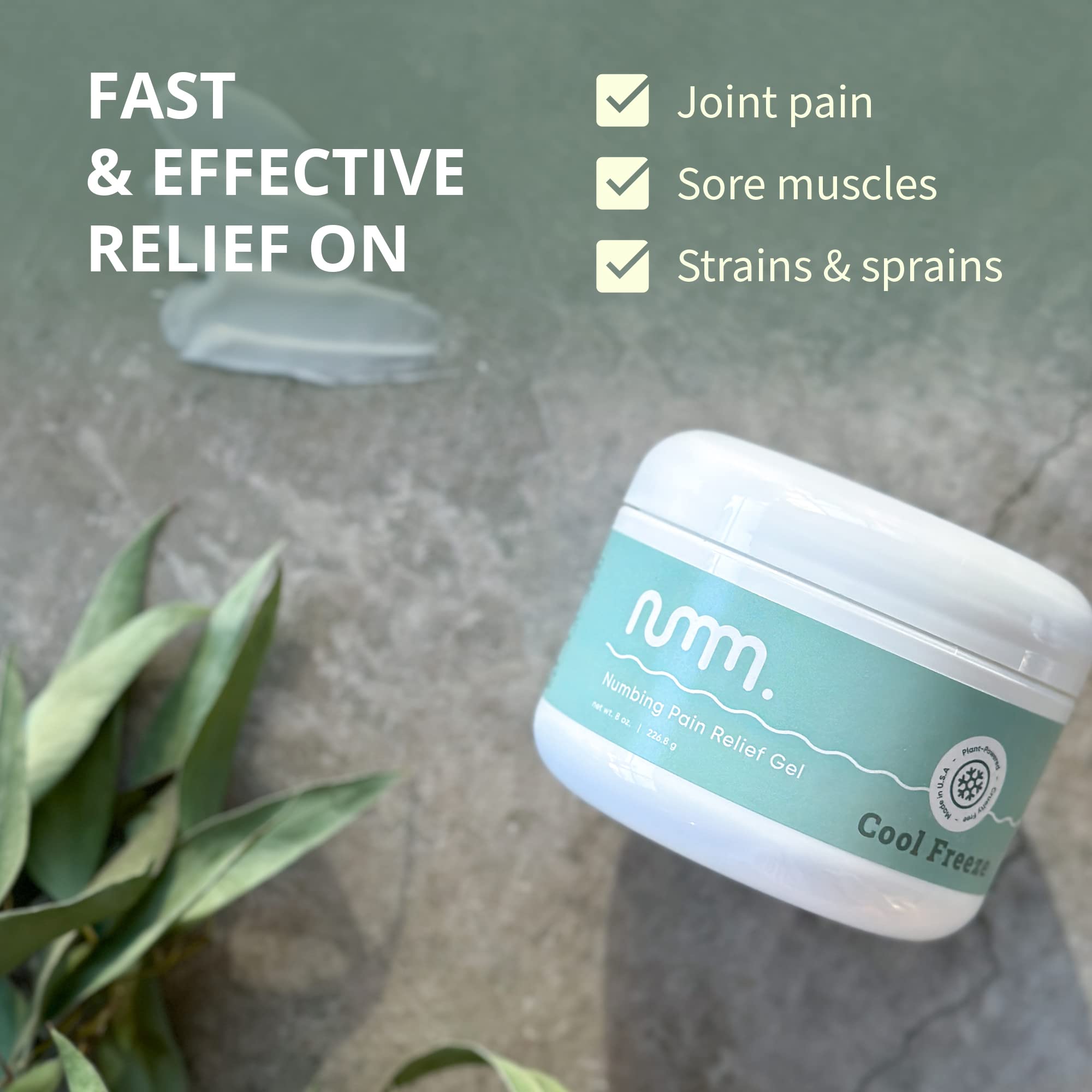 numm Cool Pain Relief Gel – Instant Cold Therapy for Joint & Muscle Pain, Strain & Soreness – Menthol Cream 8oz – Vegan, Alcohol-Free Cooling Relief for Post-Workout Recovery numm.Au supplements
