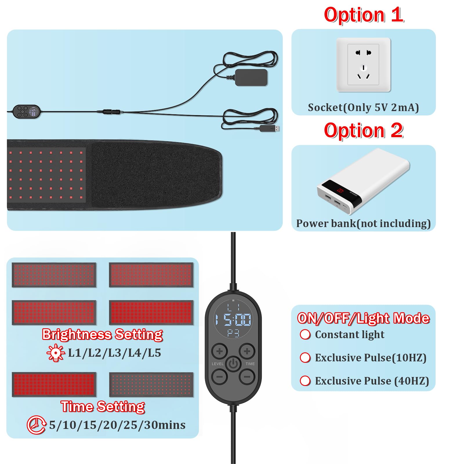 Red Light Therapy Belt Near-Infrared-Light Therapy Wrap for Body Wearable Large Pad AptoyuAu supplements
