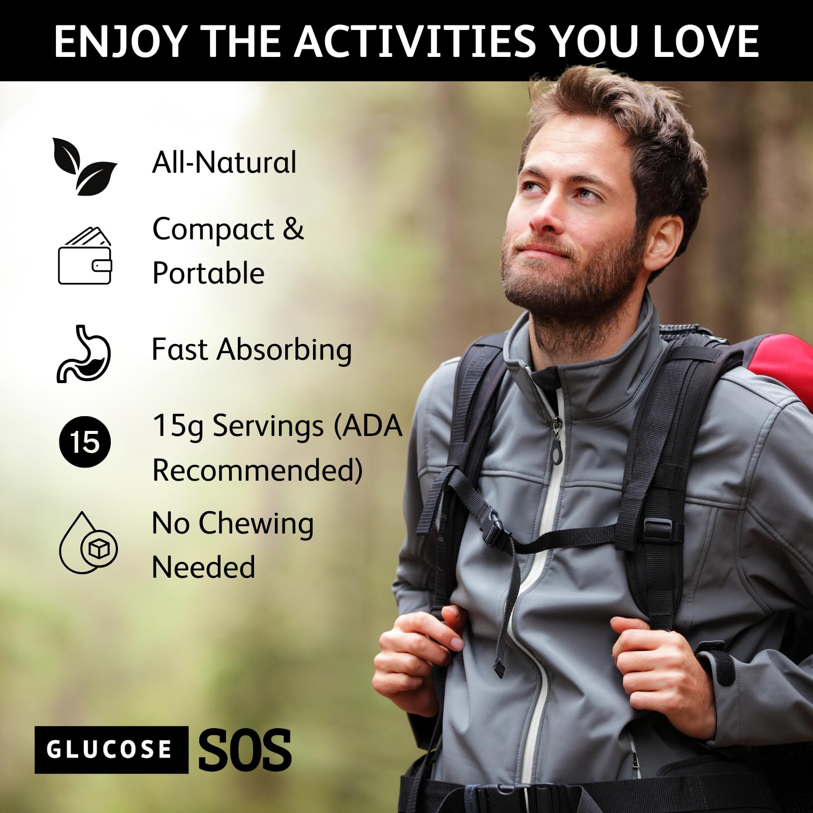 Glucose SOS Glucose Powder Packets with Natural Dextrose, Fast-Absorption That Instantly Dissolves in Your Mouth with No Water Needed, Sweet & Tangy 12 Servings Glucose SOSAu supplements