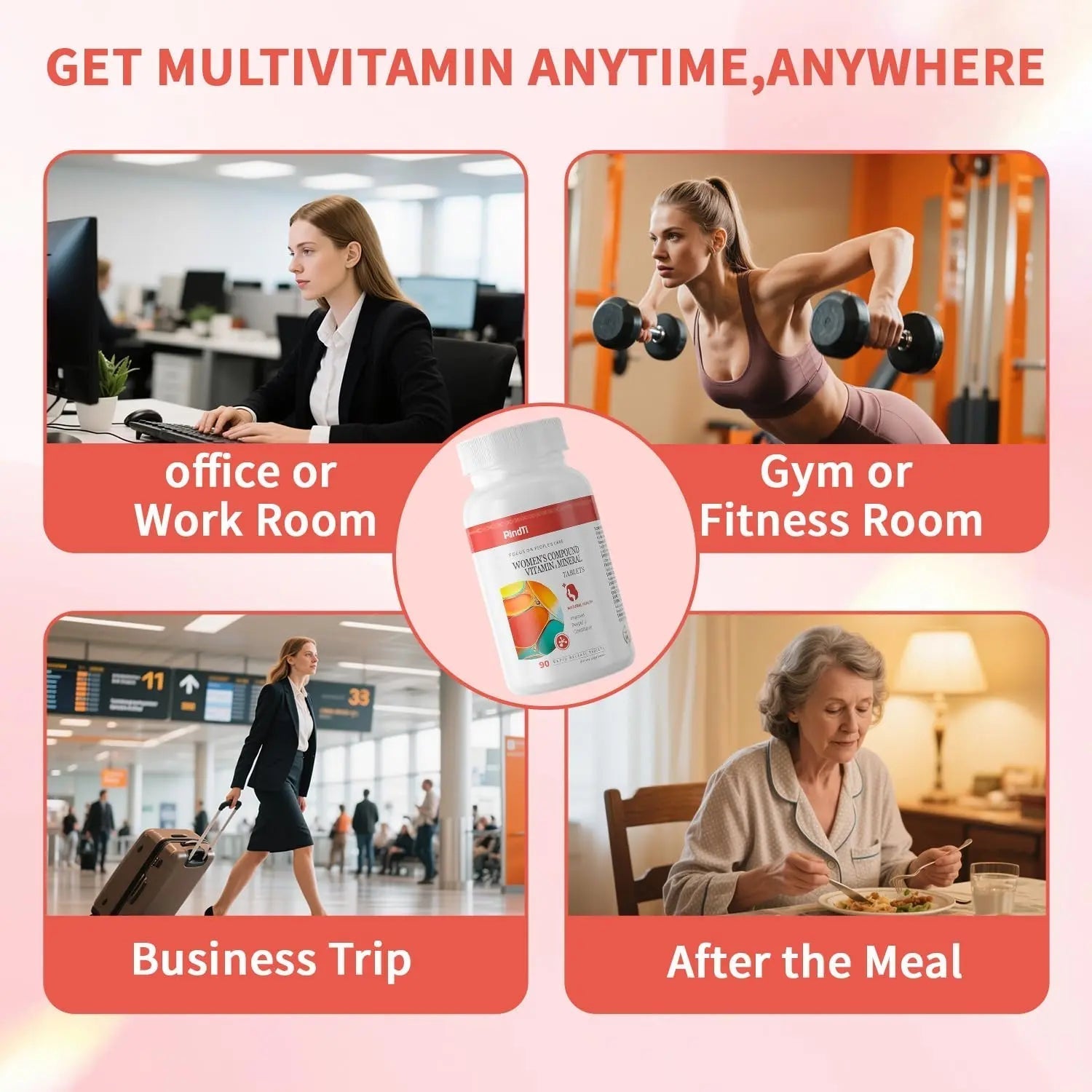 RindTi Multivitamin for Women 50+, Daily Women 50+ Multi-Vitamin with Vitamins A, B,C, E for Energy, & Bone & Immune & Skin& Hair Support, 90 ct RindTiAu supplements