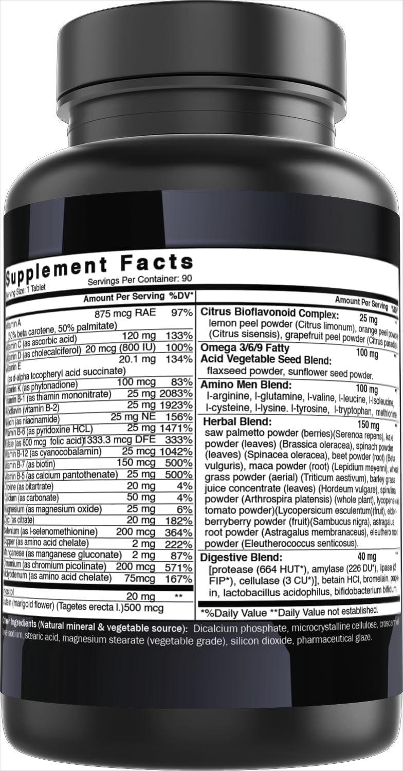 Best Naturals Day-to-Day Men's Multivitamin Food Based Supplement with Vitamin A, L-Arginine, L-Glutamine, L-Lysine- 90 Tablets Best NaturalsAu supplements