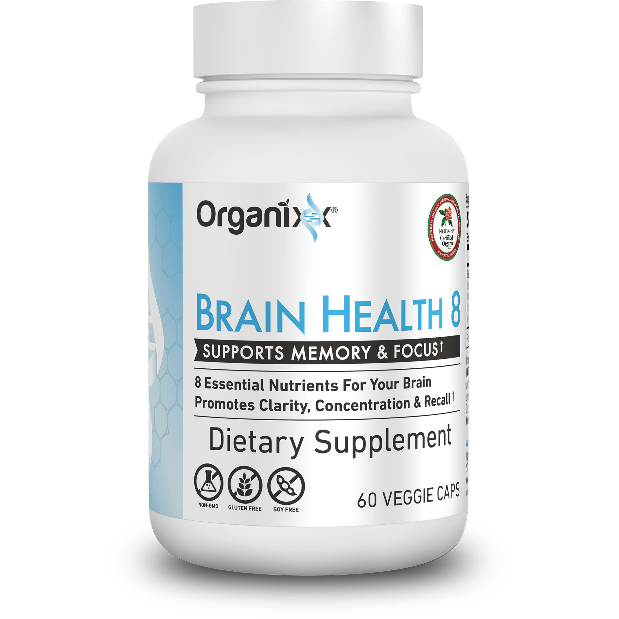Organixx Ageless Brain Powerful Brain Health Supplement to Support Brain Function, Clarity, Focus, Re-Energize Brain Cells, Helps Promote a Balanced Mood, Gluten Free, Non GMO, 60 Vegetarian Capsules OrganixxAu supplements