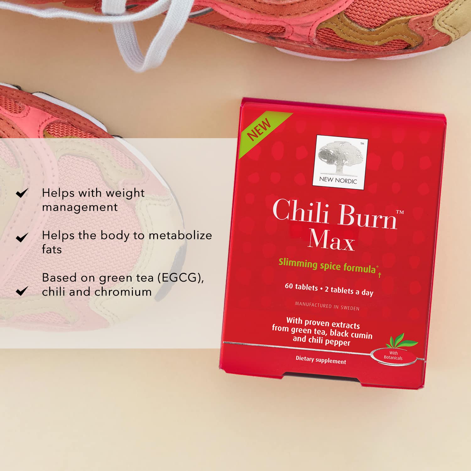 New Nordic Chili Burn Max, Natural Slimming & Weight Loss Formula Supplement, 60 Count (Pack of 1) NEW NORDICAu supplements