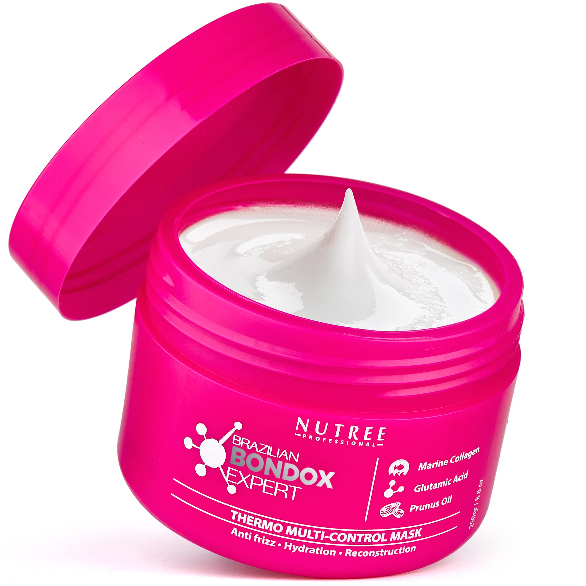 Brazilian Hair Bottox Expert Thermal Mask 8.8 oz - Contains Marine Collagen and Almond Oil - Formaldehyde-Free - Repairs the Hair Elasticity and Flexibility, Softens, Moisturizers, Adds Shine Nutree ProfessionalAu supplements