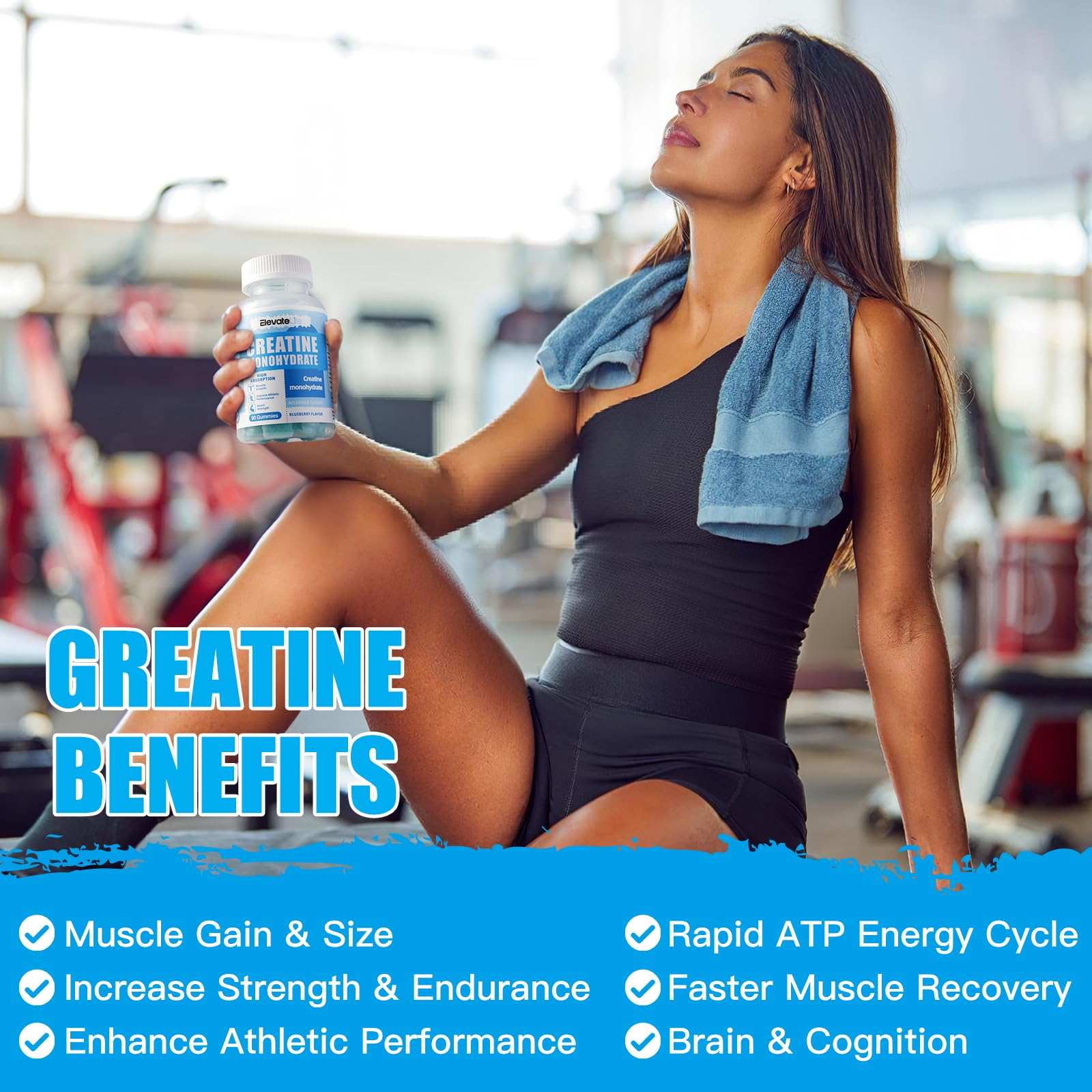 ElevateLife Creatine Monohydrate Gummies 5000mg for Men & Women, Chewables ElevateLifeAu supplements