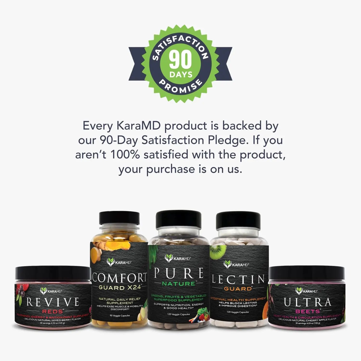 KaraMD Pure Nature Greens Whole Food Supplement & Revive Reds Polyphenol Energy Booster | Antioxidants, Shilajit & Enzymes | Vegan Friendly, Gluten Free, Non-GMO (30 Servings) KaraMDnz supplements
