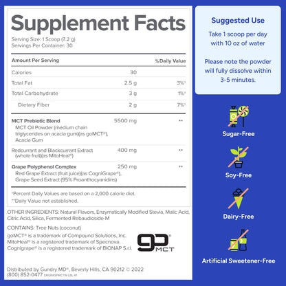 Gundry MD MCT Wellness Powder to Support Energy, Ketone Production and Brain Health, Keto Friendly, Sugar Free (30 Servings) (Raspberry Medley) Gundry MDUS supplements
