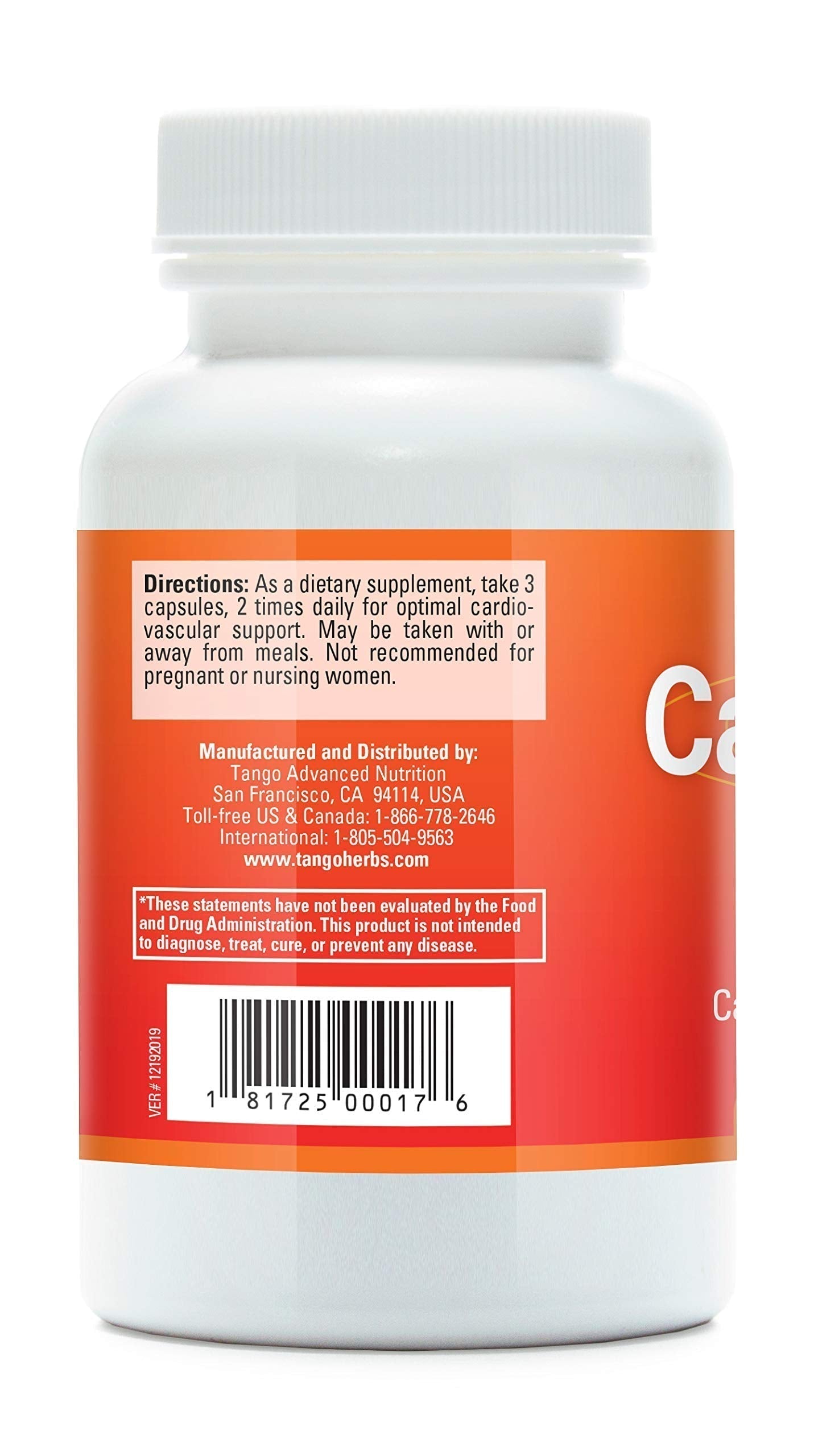 CardioPhase Natural Heart Support Supplement for Healthy Circulation and Cardiovascular Performance (180 Vegetarian Capsules) TangoAu supplements