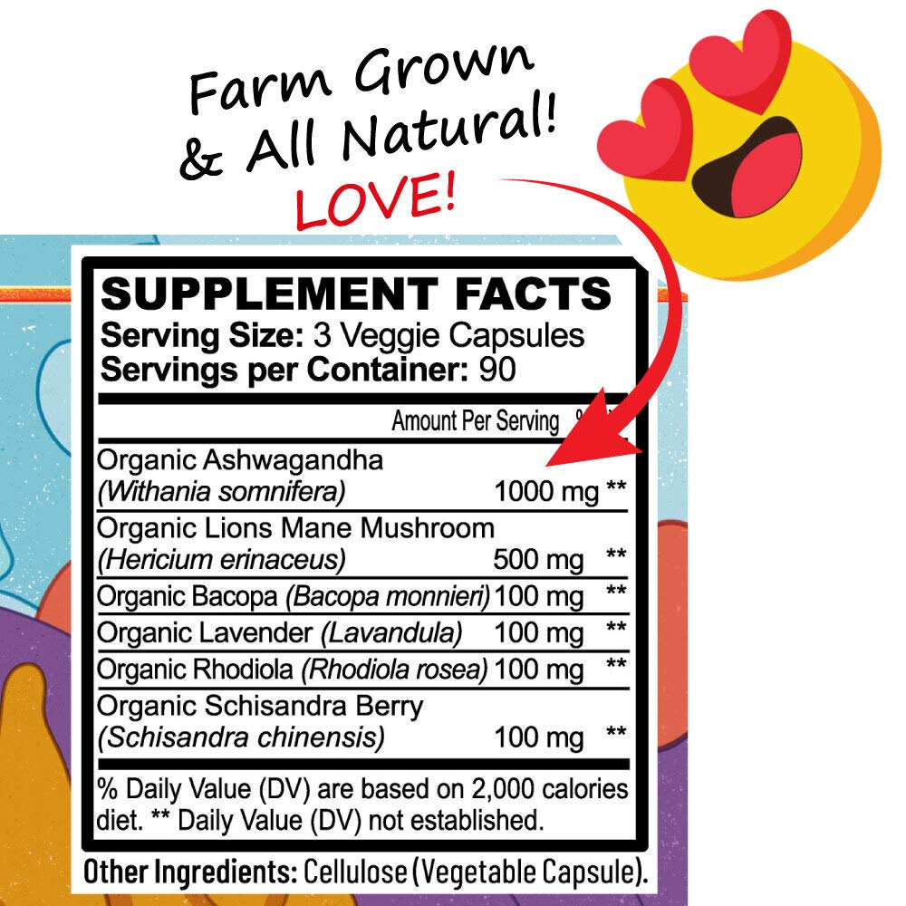 Hippie Farms Stress, Mood, Energy Support - Ashwagandha Root, Lion's Mane & More - Good Vibrations Blend Hippie FarmsAu supplements