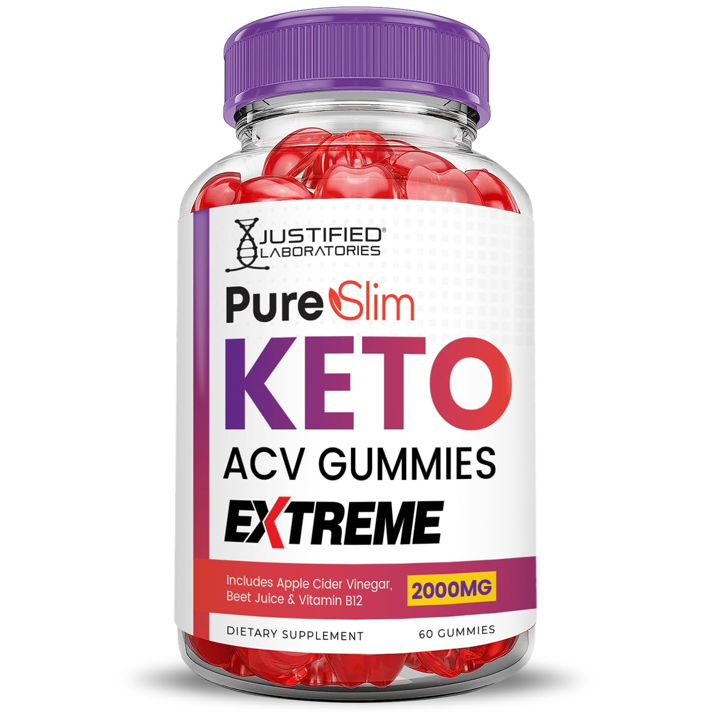 (2 Pack) Pure Slim Keto ACV Gummies Extreme 2000MG PureSlim Keto Gummies Justified LaboratoriesUS supplements
