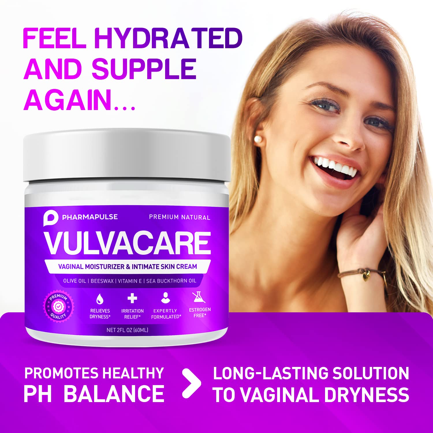 Pharmapulse Vaginal Moisturizer, Vulva Balm Cream, Intimate Skin Care, Menopause Support PharmapulseAu supplements