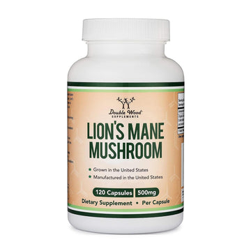 Organic Lions Mane Mushroom Capsules (120 Count), for Focus Support and Immune Health, Third Party Tested and Grown in The USA - by Double Wood Double Wood SupplementsAu supplements