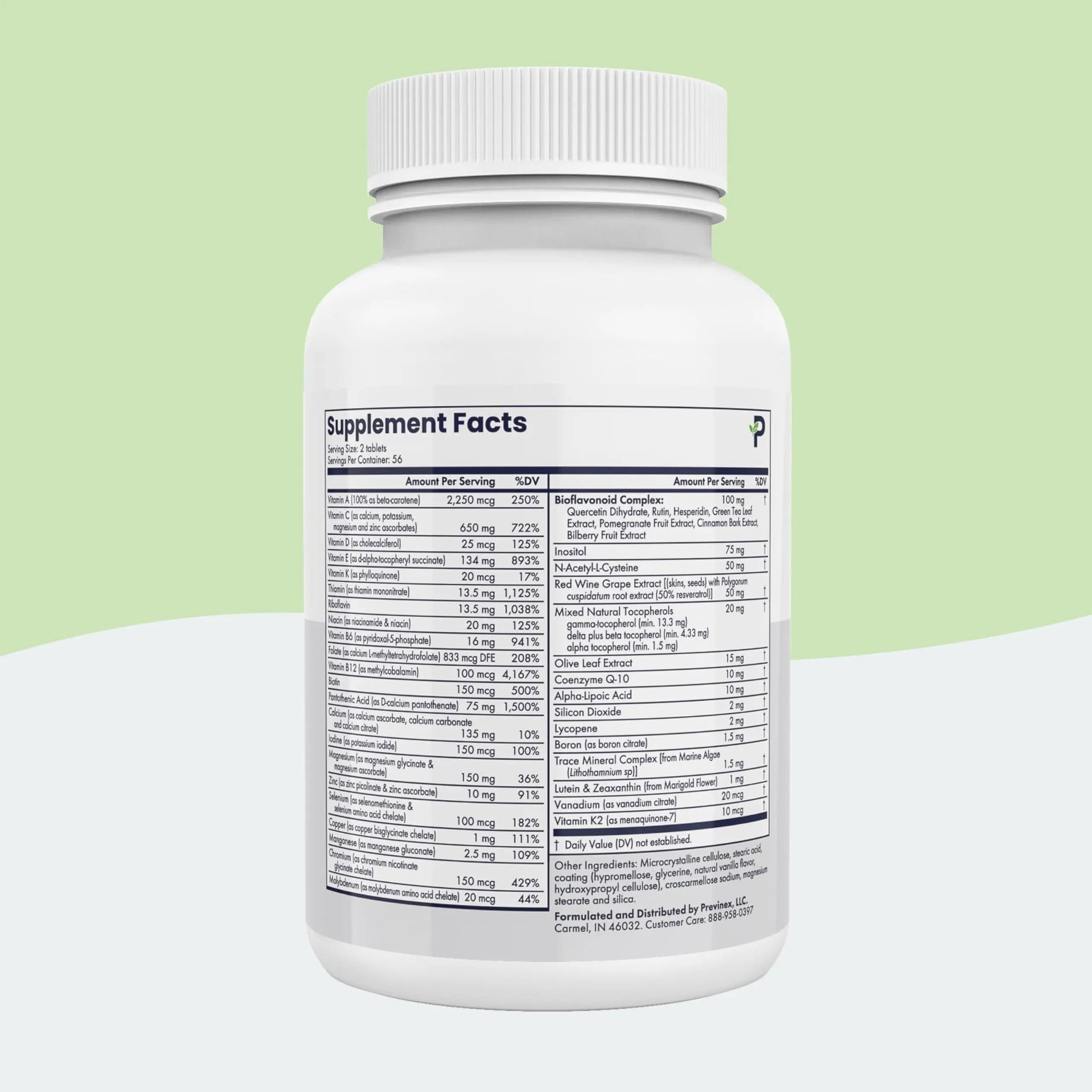 Previnex Multivitamin, Mineral & Antioxidant Plus - Multivitamin for Men & Women with Vital Nutrients, Vitamin C & Vitamin D & Vitamin E, 112 Tablets PrevinexAu supplements