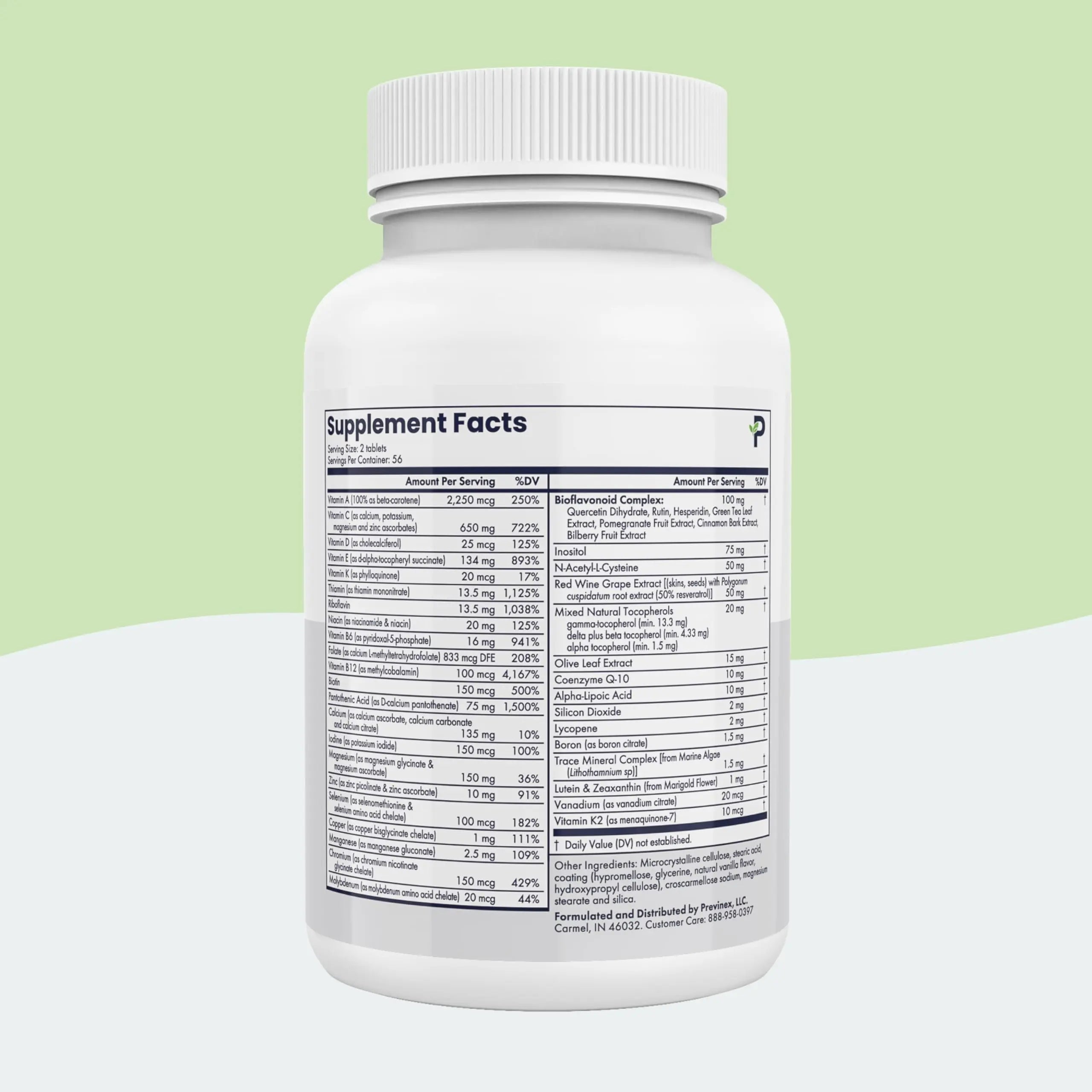 Previnex Multivitamin, Mineral & Antioxidant Plus - Multivitamin for Men & Women with Vital Nutrients, Vitamin C & Vitamin D & Vitamin E, 112 Tablets PrevinexAu supplements