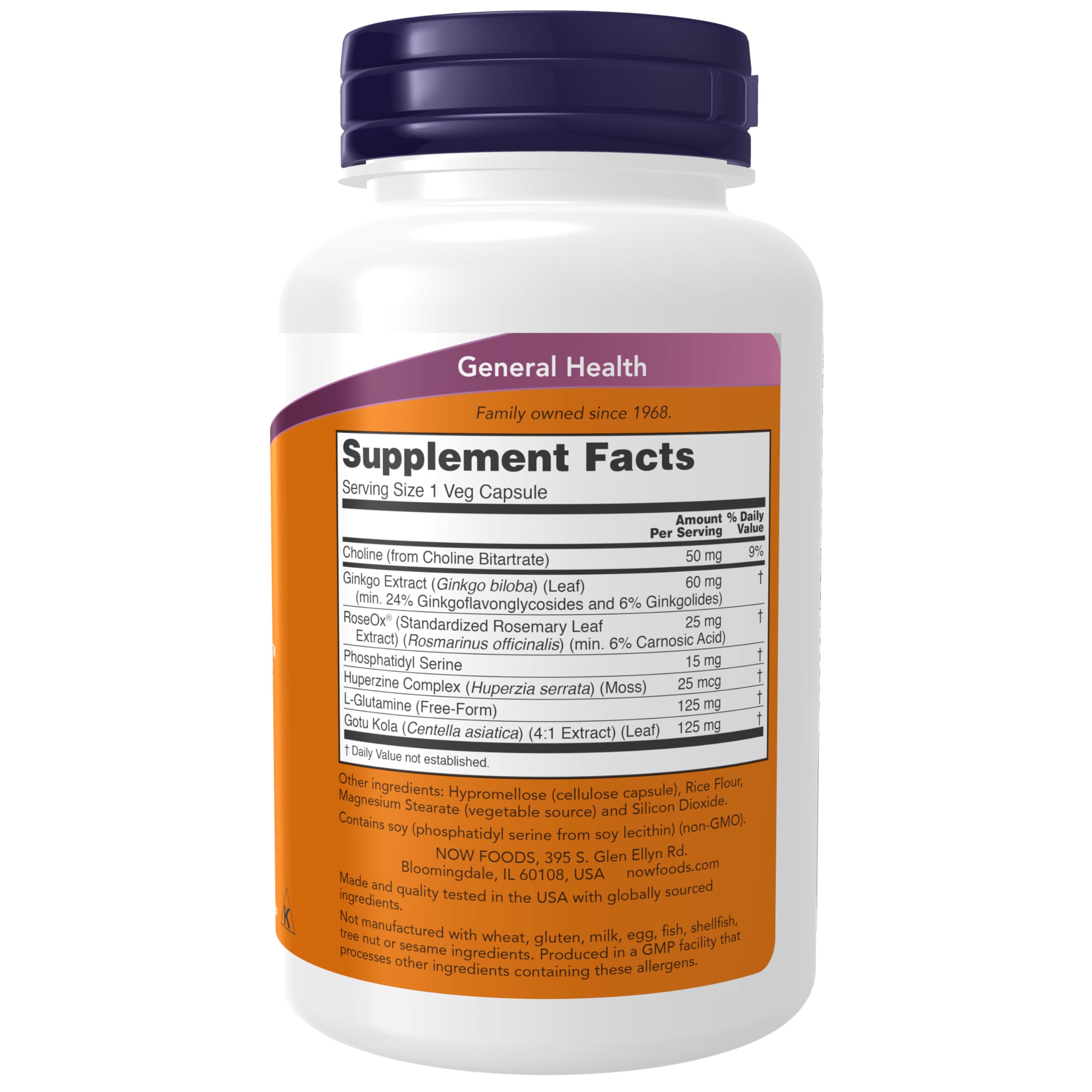 NOW Foods Supplements, Brain Elevate™, Featuring Ginkgo Biloba, RoseOx® and Phosphatidyl Serine, 120 Veg Capsules NOW FoodsAu supplements