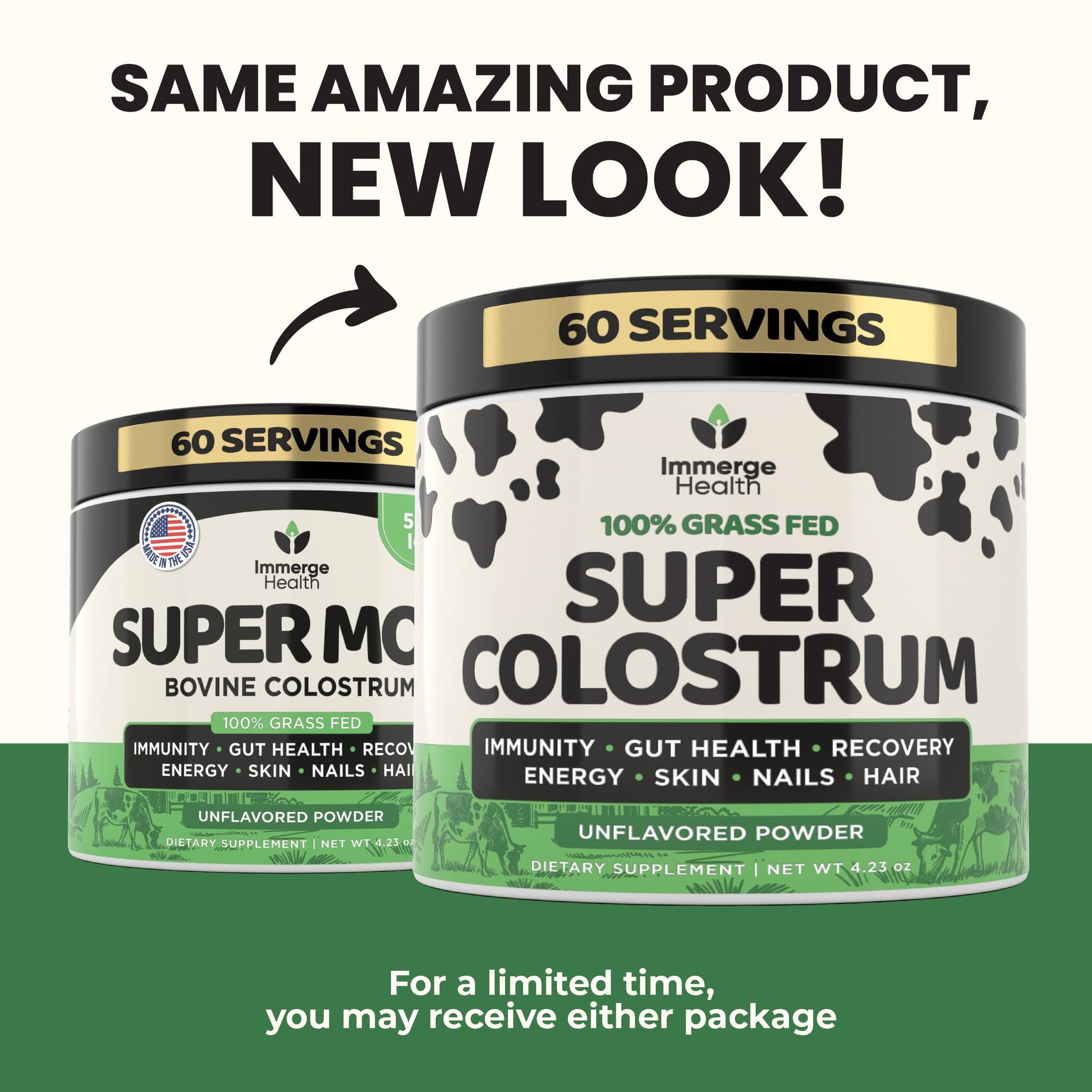 Immerge Health Super Colostrum Powder (60 Servings) – Premium Bovine Colostrum Supplement for Gut Health, Bloating & Immune Support – High IgG, 100% Grass Fed First Milking, Unflavored, Made in USA ImmergeHealth.comAu supplements