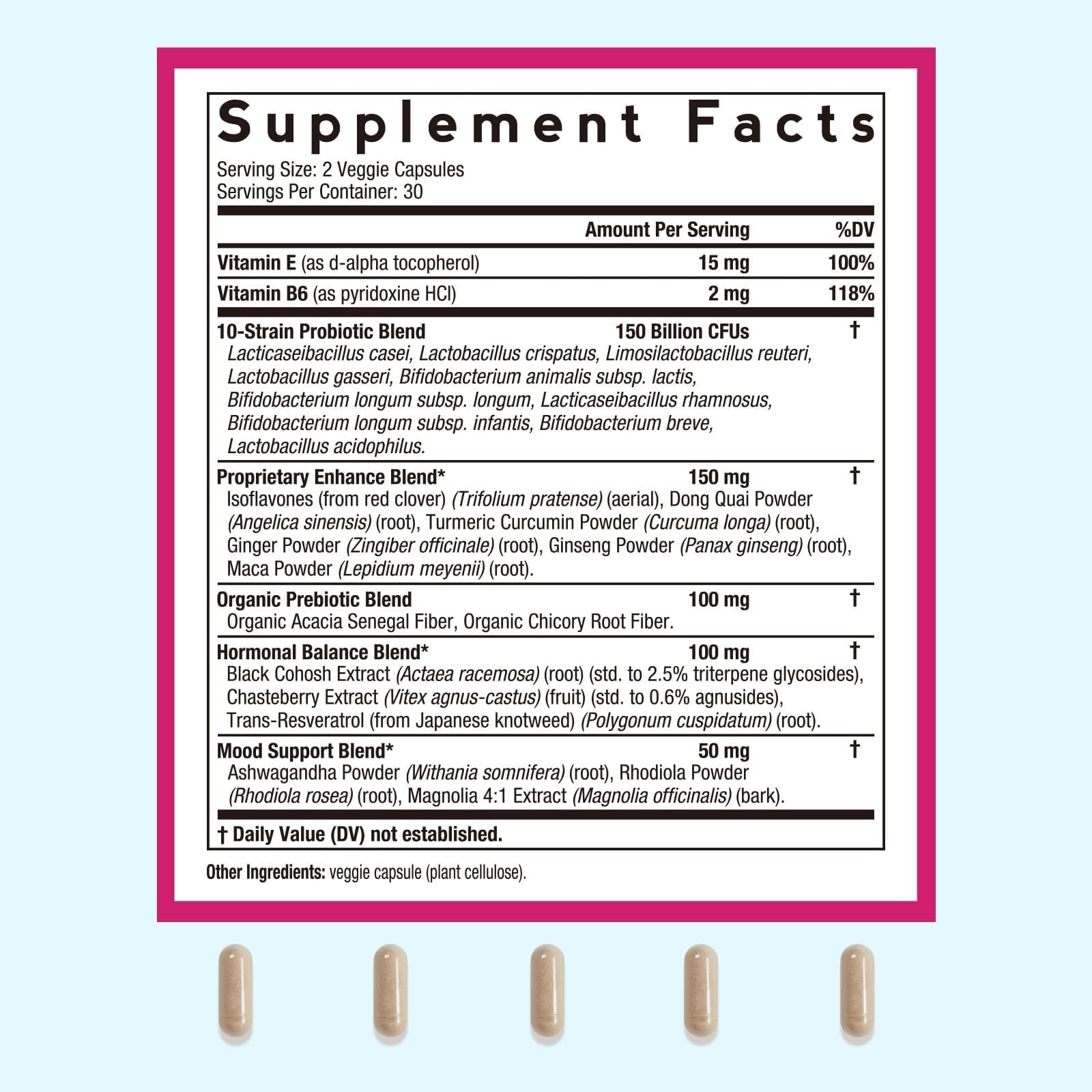Doctor's Recipes Menopause Probiotic Supplements for Women, Black Cohosh for Menopause Hot Flashes, Probiotics with Ashwagandha, Dong Quai, Supports Energy, 60 Capsules Doctor's RecipesAu supplements
