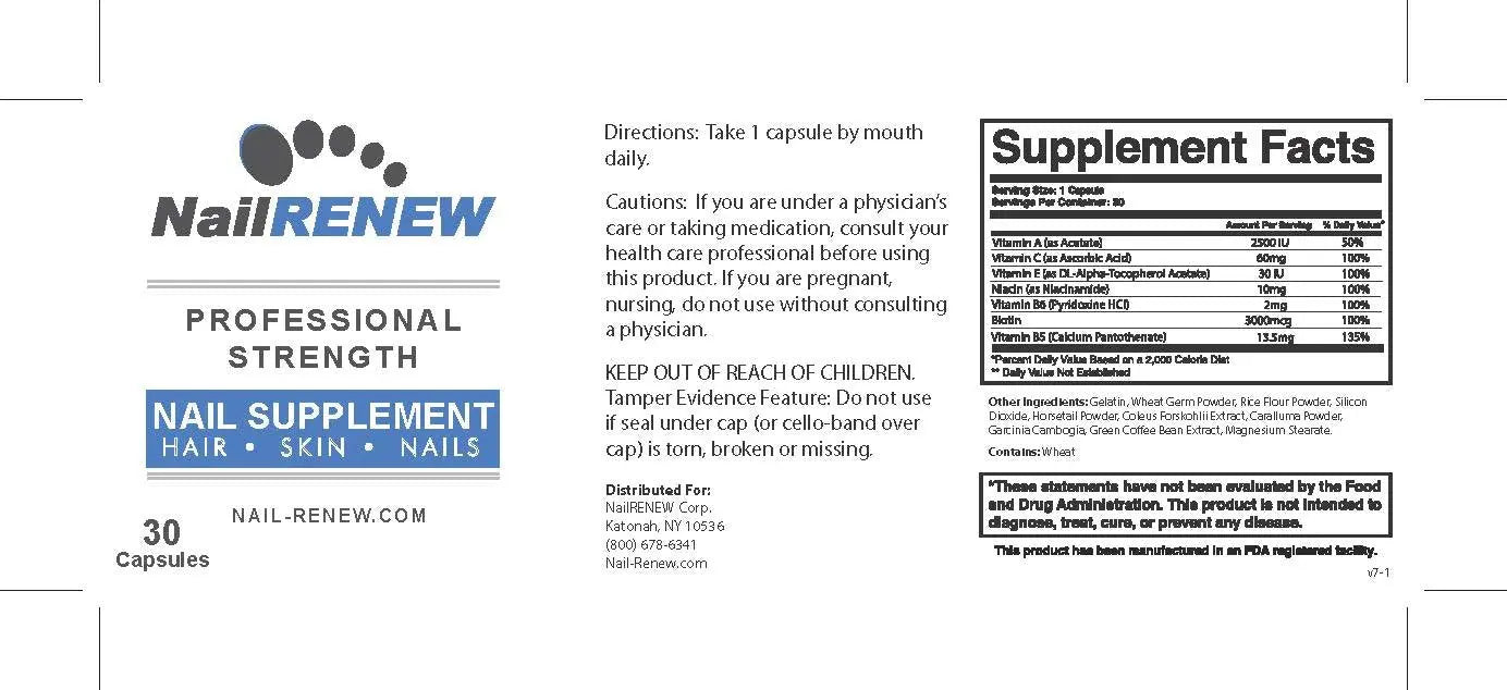 NailRENEW Daily Nail Supplement - Professional Strength Biotin/Vitamin Blend, 30 Capsules NailRENEWAu supplements