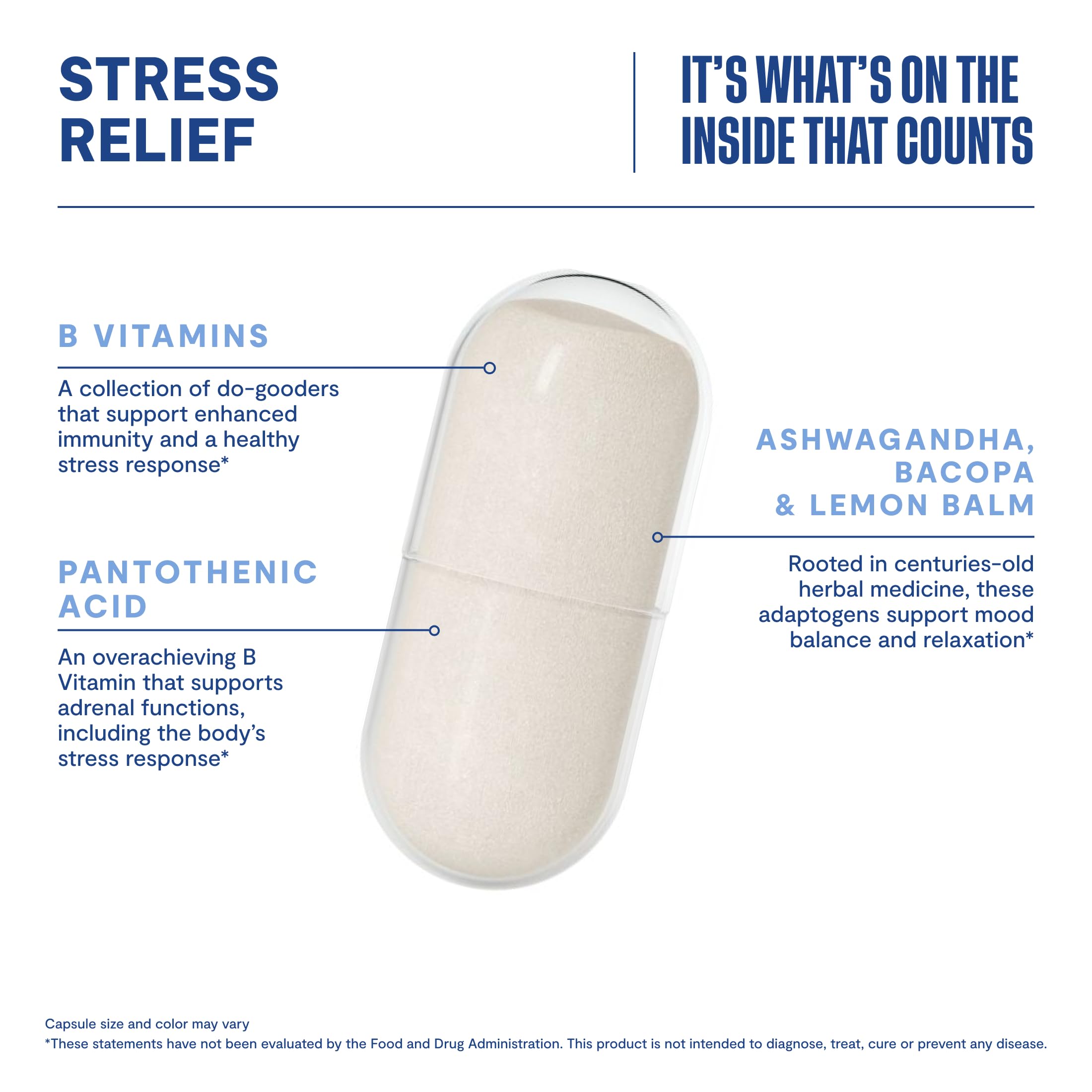 Habit Stress Relief Supplement (60 Capsules) - New Look, Supports Relaxation & Mood Balance, Vitamin B, Adaptogens, Lemon Balm, Calming, Vegan, Non-GMO (1 Pack) H' HabitAu supplements