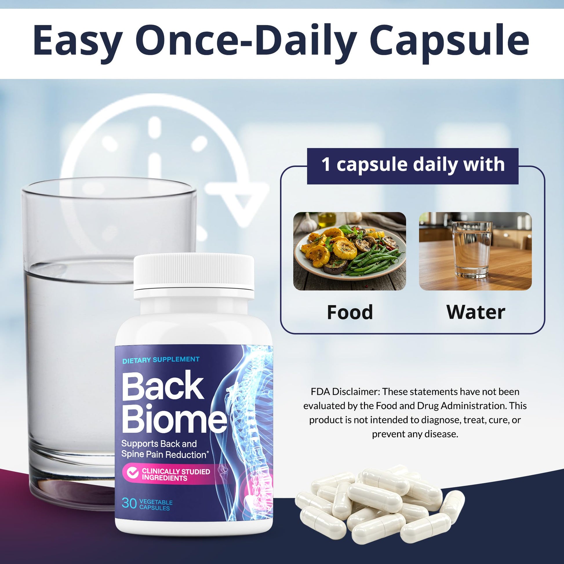 BackBiome – Advanced 7-Strain Probiotic Formula for Gut & Back Health – Supports Digestive Balance, Promotes Spinal Comfort – Non-GMO, Vegan, 30 Capsules BackBiomeAu supplements