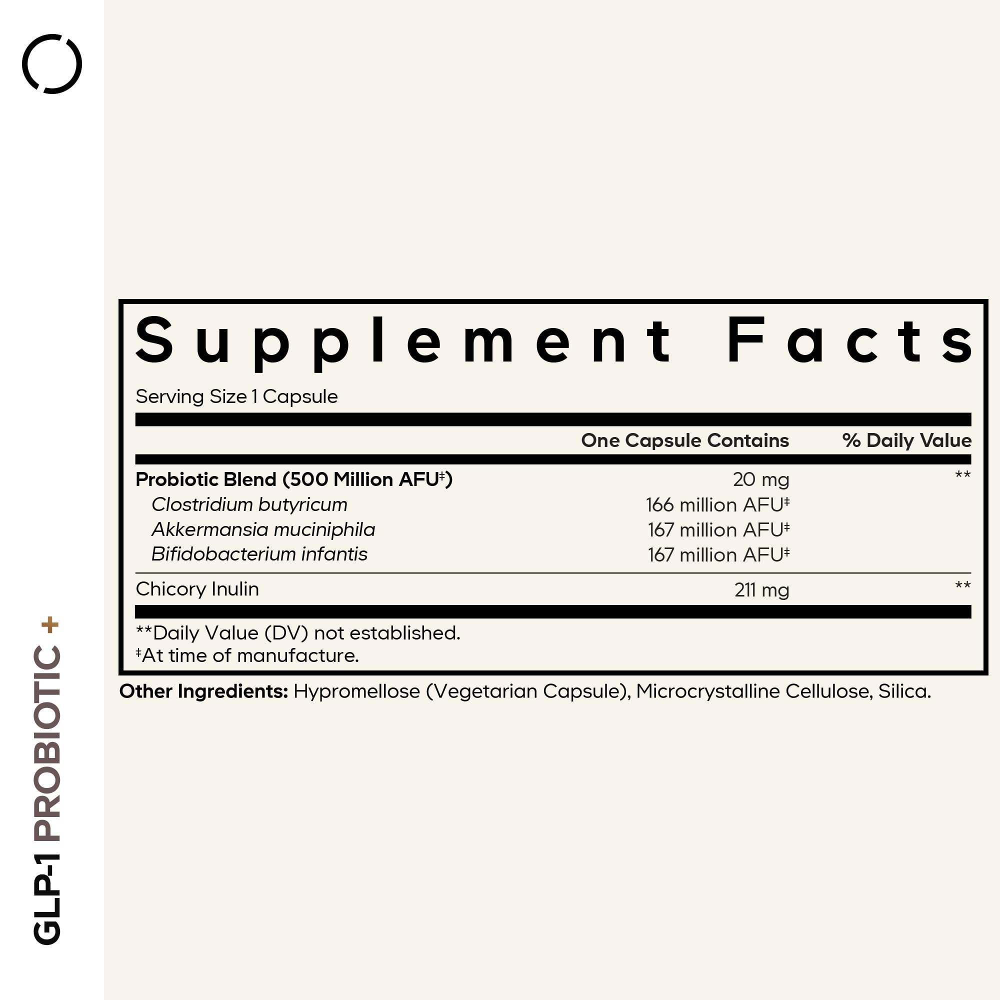 Codeage GLP-1 Probiotic+ - Live Probiotics Akkermansia, Clostridium, Bifidobacterium, Chicory Inulin Probiotic, Prebiotics & Postbiotics Supplement - 500 Million AFU, 3-Month Supply - 90 Capsules CodeageAu supplements