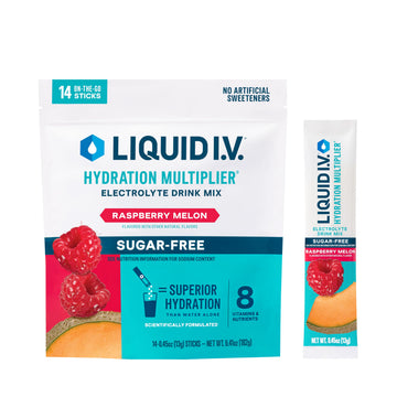 Liquid I.V.® Hydration Multiplier Sugar-Free - Raspberry Melon | Electrolyte Powder Drink Mix | 1 Pack (14 Servings) Liquid I.V.US supplements