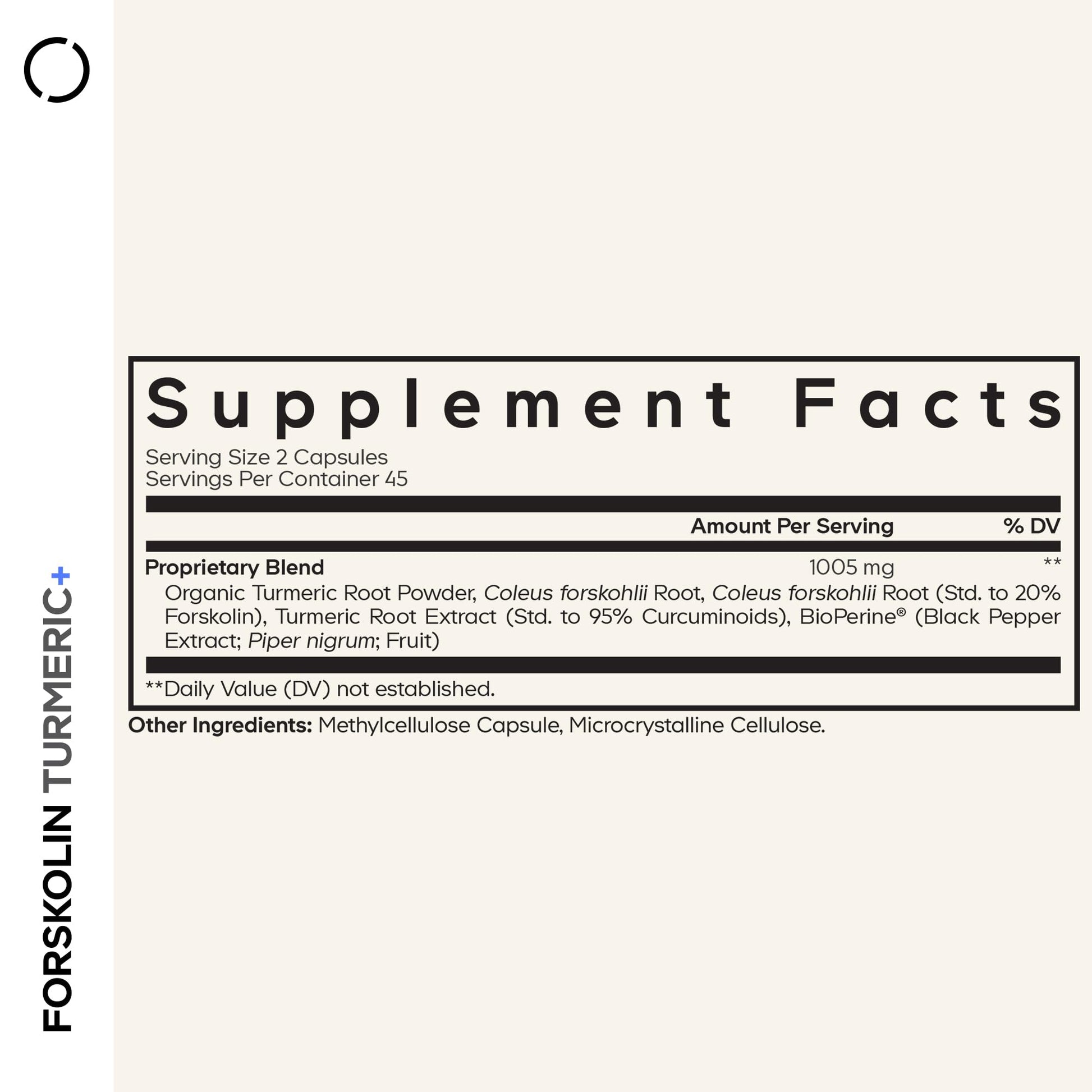 Codeage Forskolin, Pure Forskolin Coleus + Organic Turmeric Root Powder, 95% Curcuminoids + Bioperine Black Pepper - 20% Standardized Coleus Forskohlii Supplement - Non-GMO - 90 Capsules CodeageAu supplements