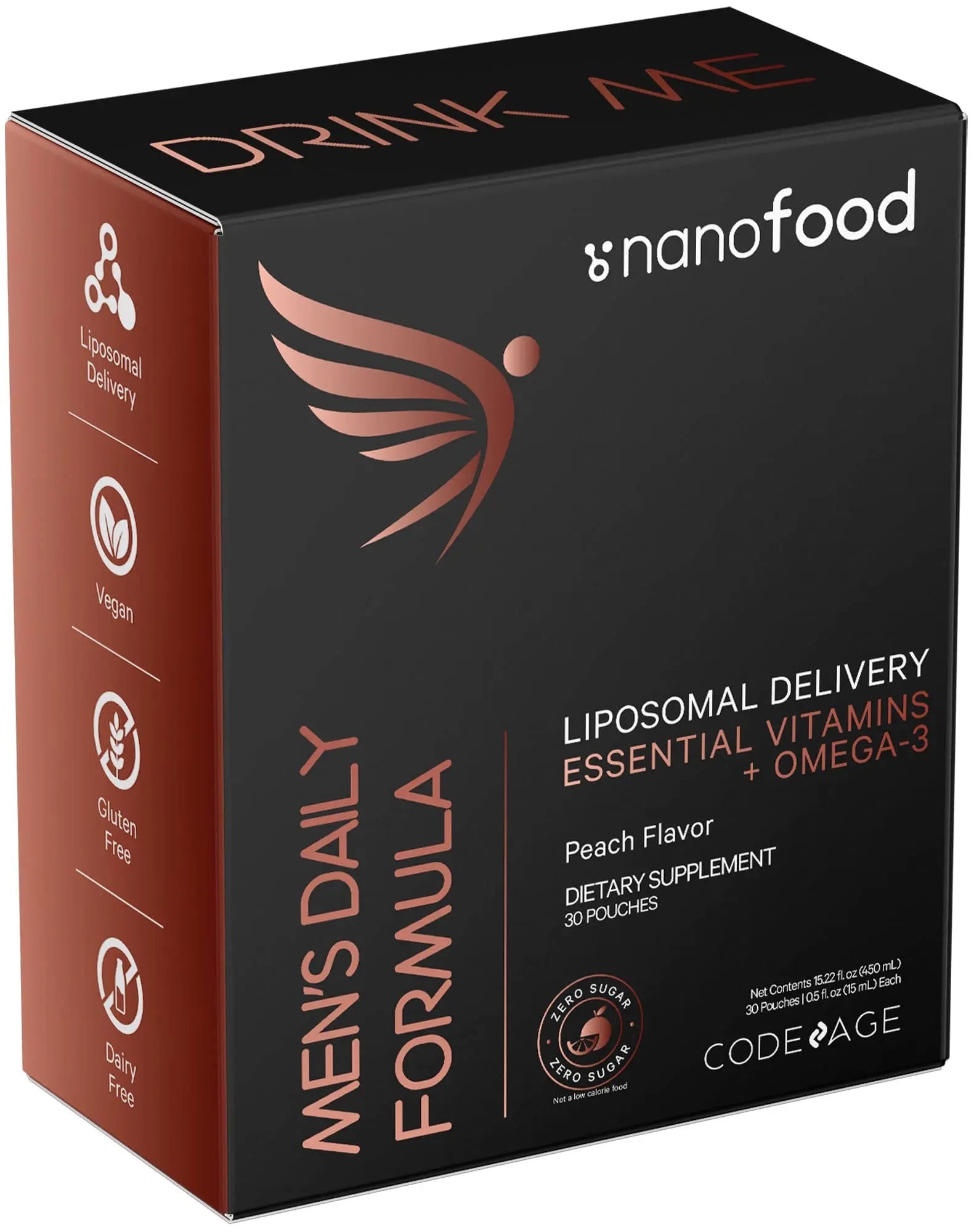 Codeage Daily Men Liquid Vitamins Supplement - Liposomal Multivitamin A, B, C, D, E, Biotin, Omega-3 & Omega-9 CodeageAu supplements