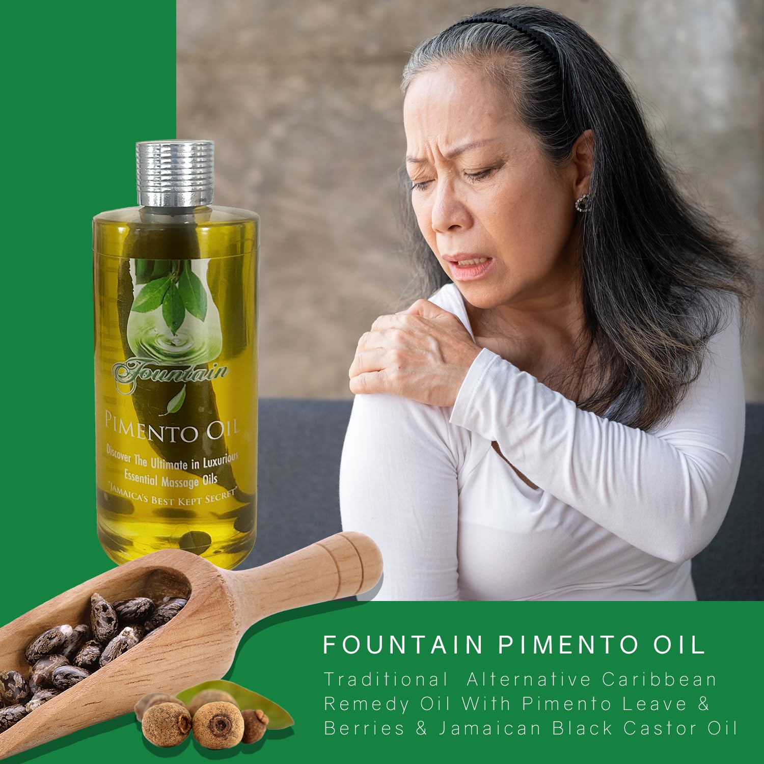 Fountain Pimento Oil 3.5oz for Natural Massage Therapy, Muscle Relief Oil FountainAu supplements