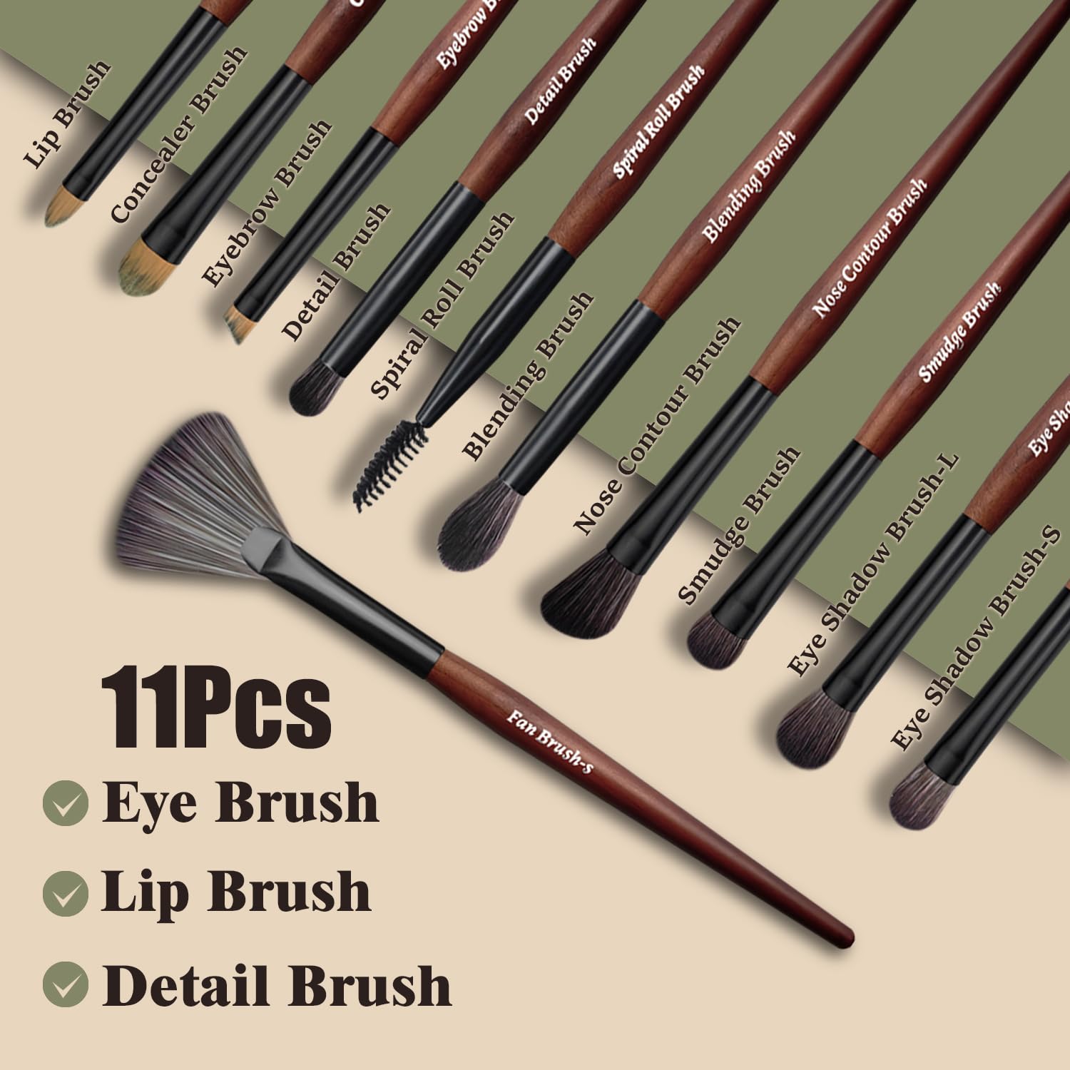 Makeup Brushes 16 Pcs Makeup Brush Set Professional, Wood Handle Travel Make Up Brushes Set with Case, Premium Cruelty-Free Synthetic Fiber Hair Makeup Brush Kit with Holder ZylsniceAu supplements