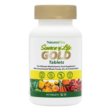 NaturesPlus Source of Life Gold Multivitamin - 90 Tablets - with Vitamins D3, B12 & K2 - Blood, Bone & Immune Support Aus HealthcareAu supplements