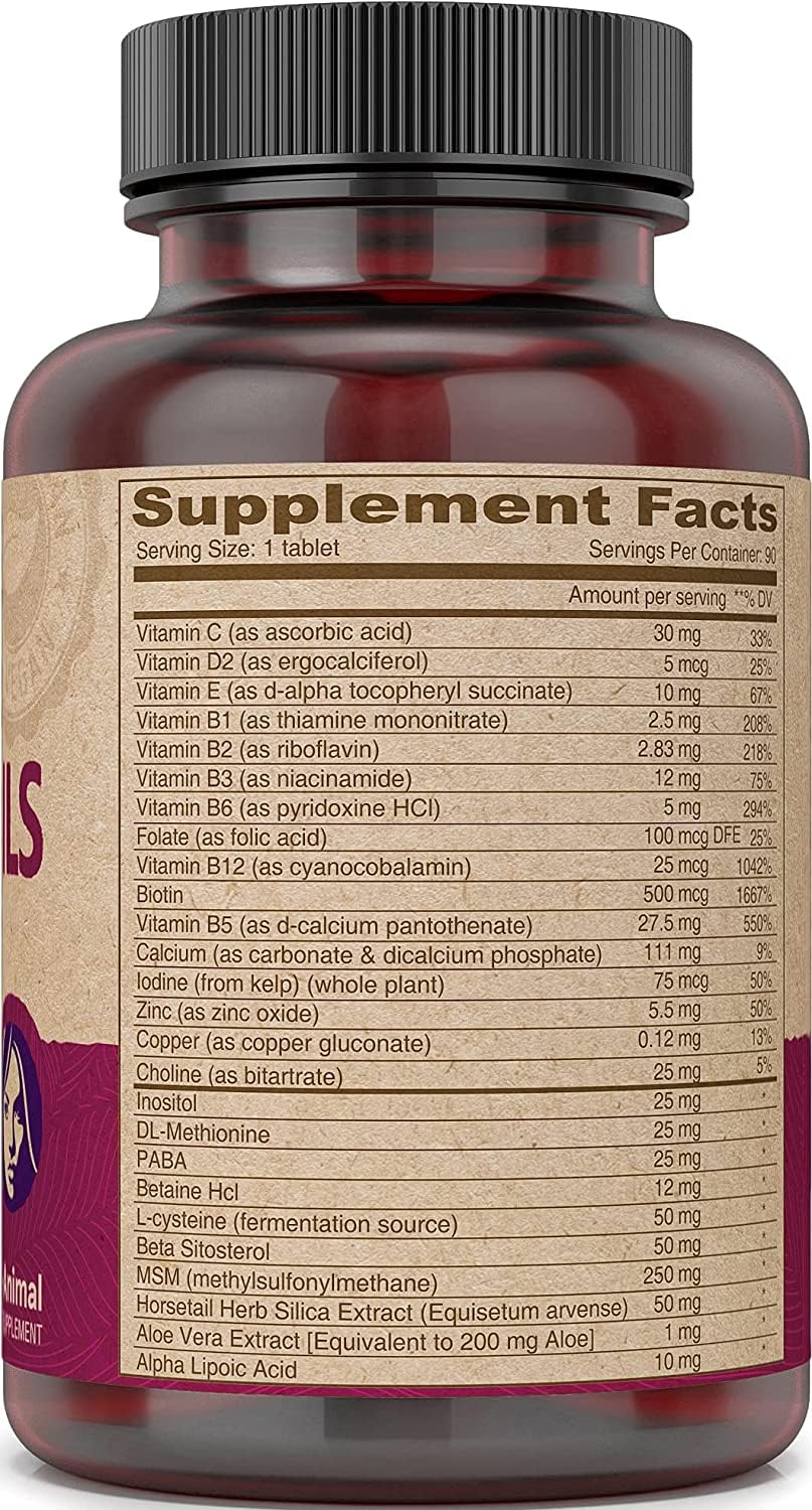DEVA Vegan Vitamins Hair, Nails & Skin Supplement with 500 mcg of Biotin Per Tablet 90 Tablets (Pack of 2) DEVAAu supplements