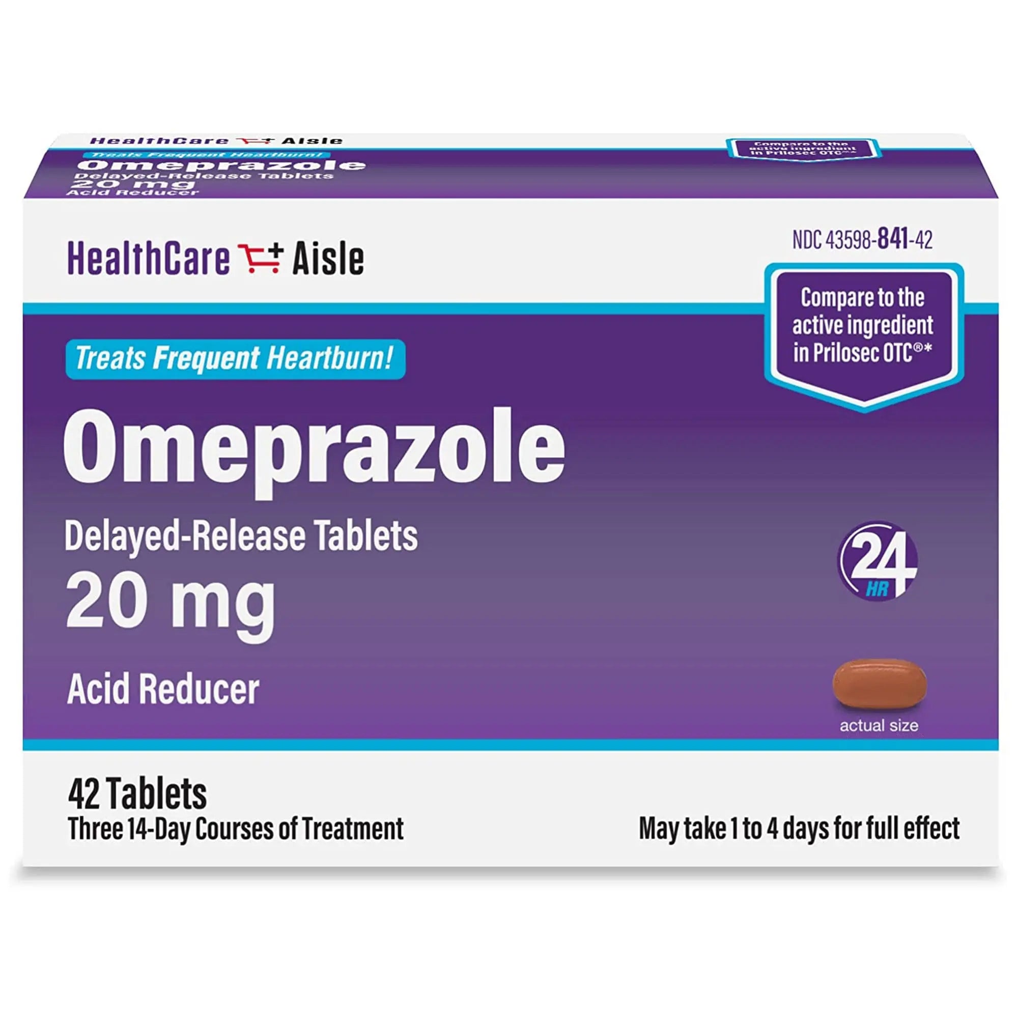 HealthCareAisle Omeprazole 20 mg - 42 Delayed-Release Tablets - Acid Reducer, Treats Frequent Heartburn HealthCareAisleAu supplements
