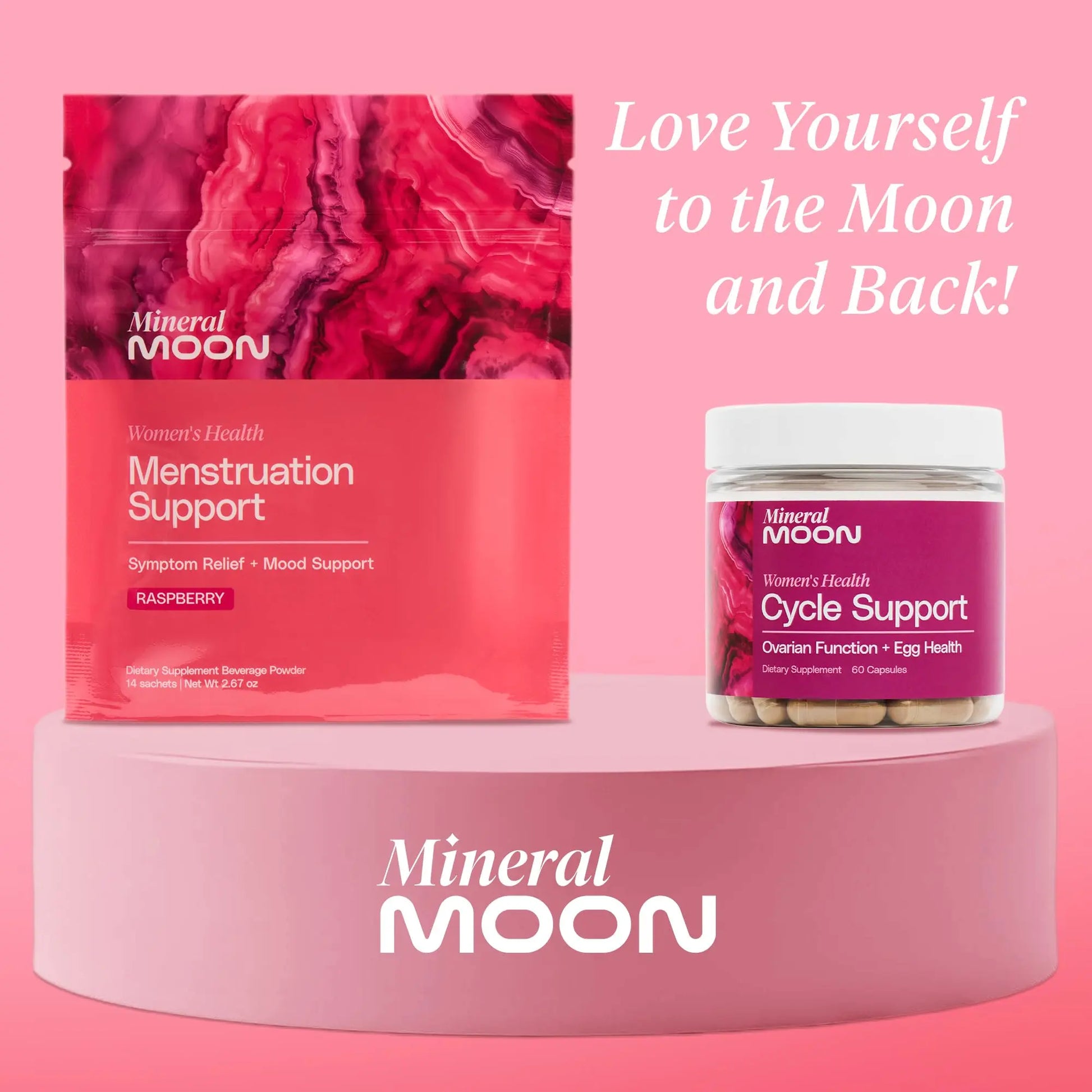 Mineral Moon Hormonal Support Bundle - Menstrual Supplement + Cycle Support - Aid Ovulation, Hormonal Balance & PMS Support - Reduce Period Cramps & Fatigue - Antioxidant Ovarian Support Vitamins Mineral Moonnz supplements