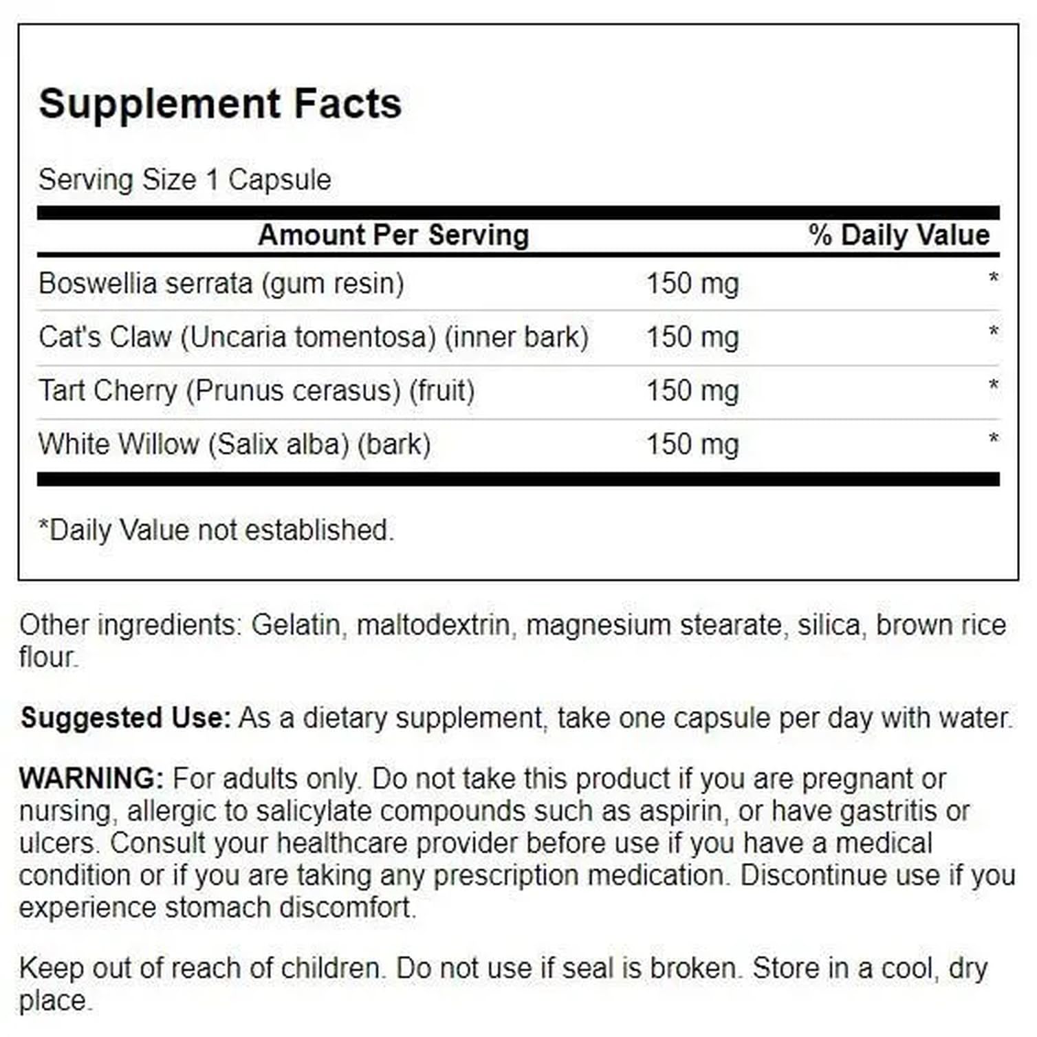 Swanson Full Spectrum Herbal Joint Care 60 Capsules SwansonAu supplements