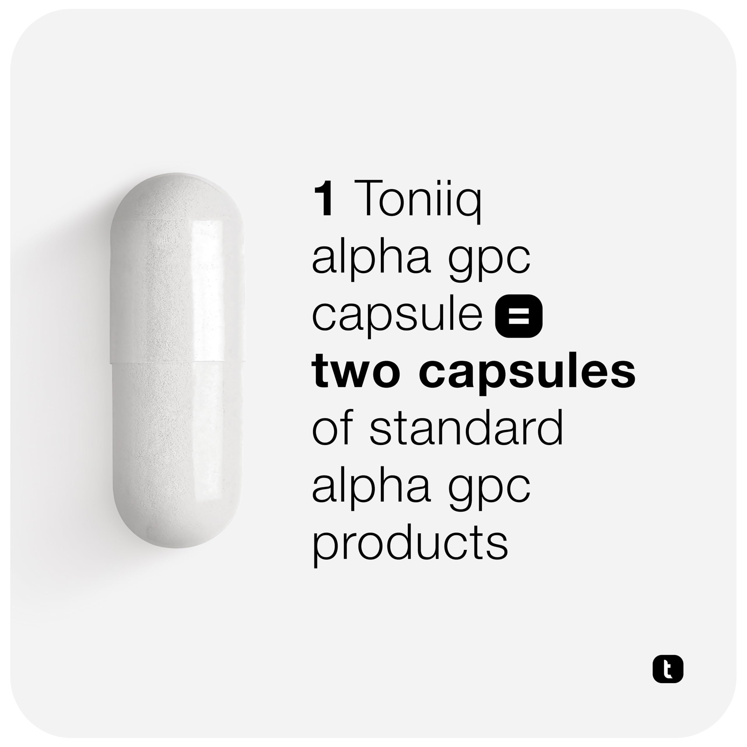 Toniiq Ultra High Purity Alpha GPC Capsules - 600mg Concentrated Formula - 90%+ Highly Purified and Bioavailable Nootropic - 120 Capsules Alpha GPC Supplement ToniiqAu supplements