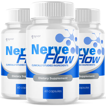 (3 Pack) Nerve Flow Capsules, Official Nerve Flow Pills Made with All Natural Ingredients, Maximum Strength NerveFlow Sciatic Support Supplement with Advanced Vitamins for Women & Men (180 Capsules) SyvorAu supplements