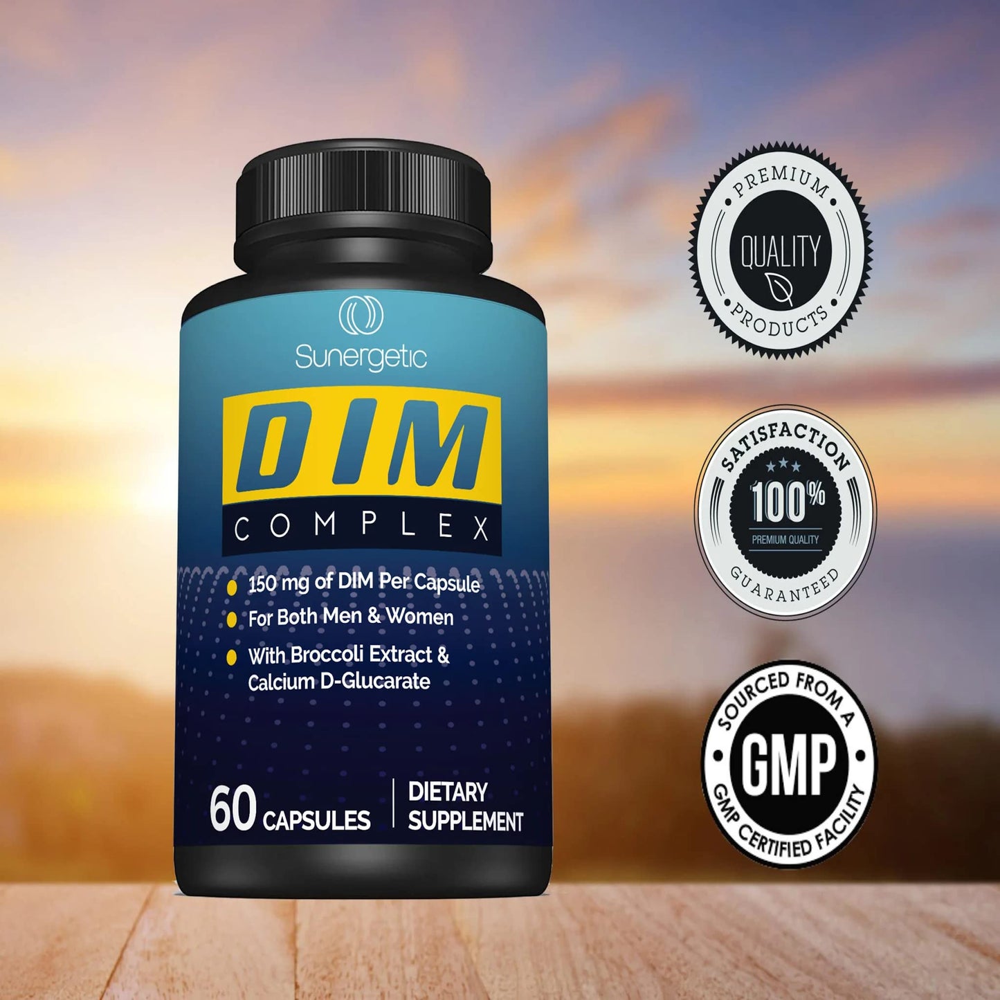 Premium DIM Supplement–Includes 150mg DIM (diindolylmethane), Broccoli, Calcium D SunergeticUS supplements